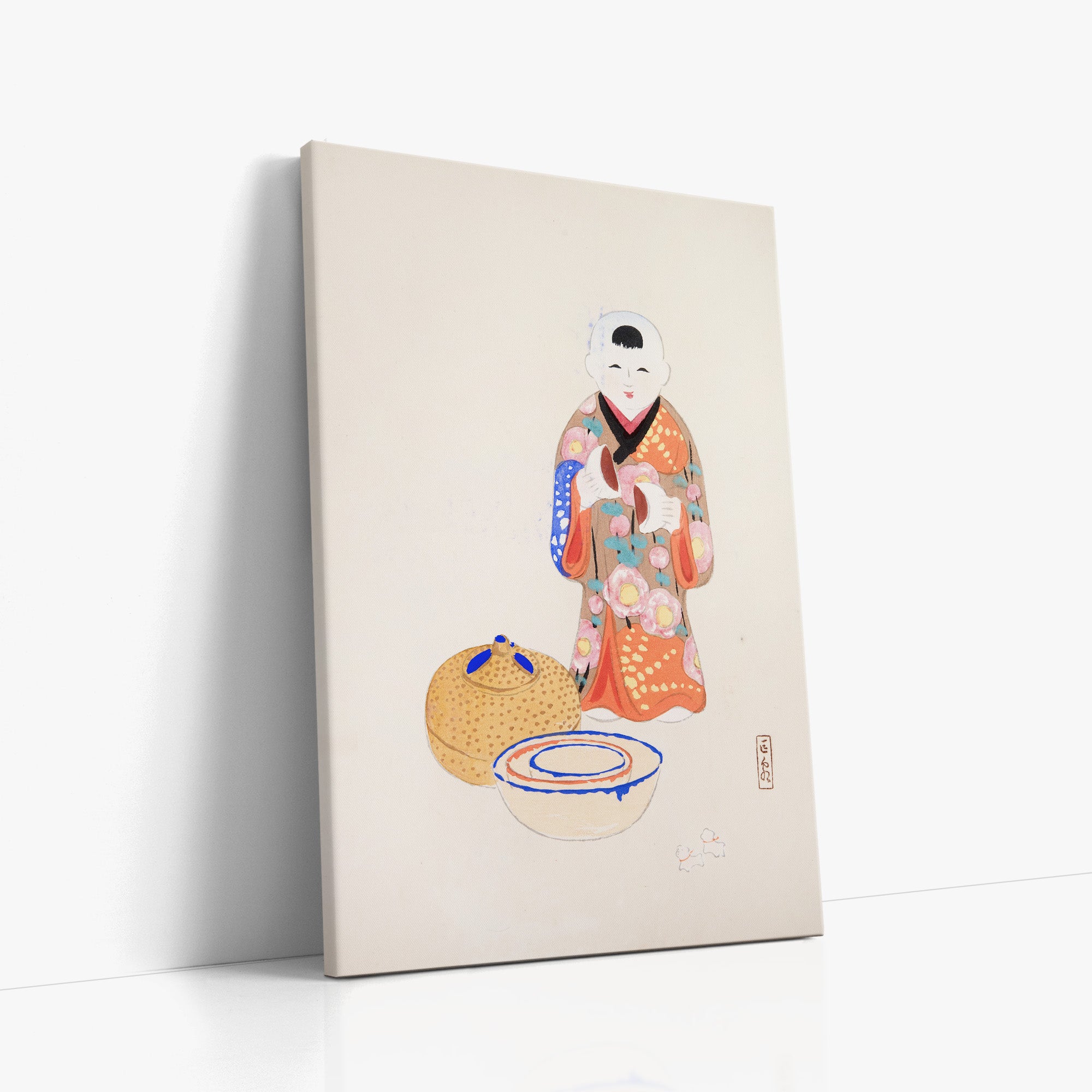 Collection d'illustrations de jouets japonais de Kyosen n° 16 ("Cérémonie du thé sereine")
