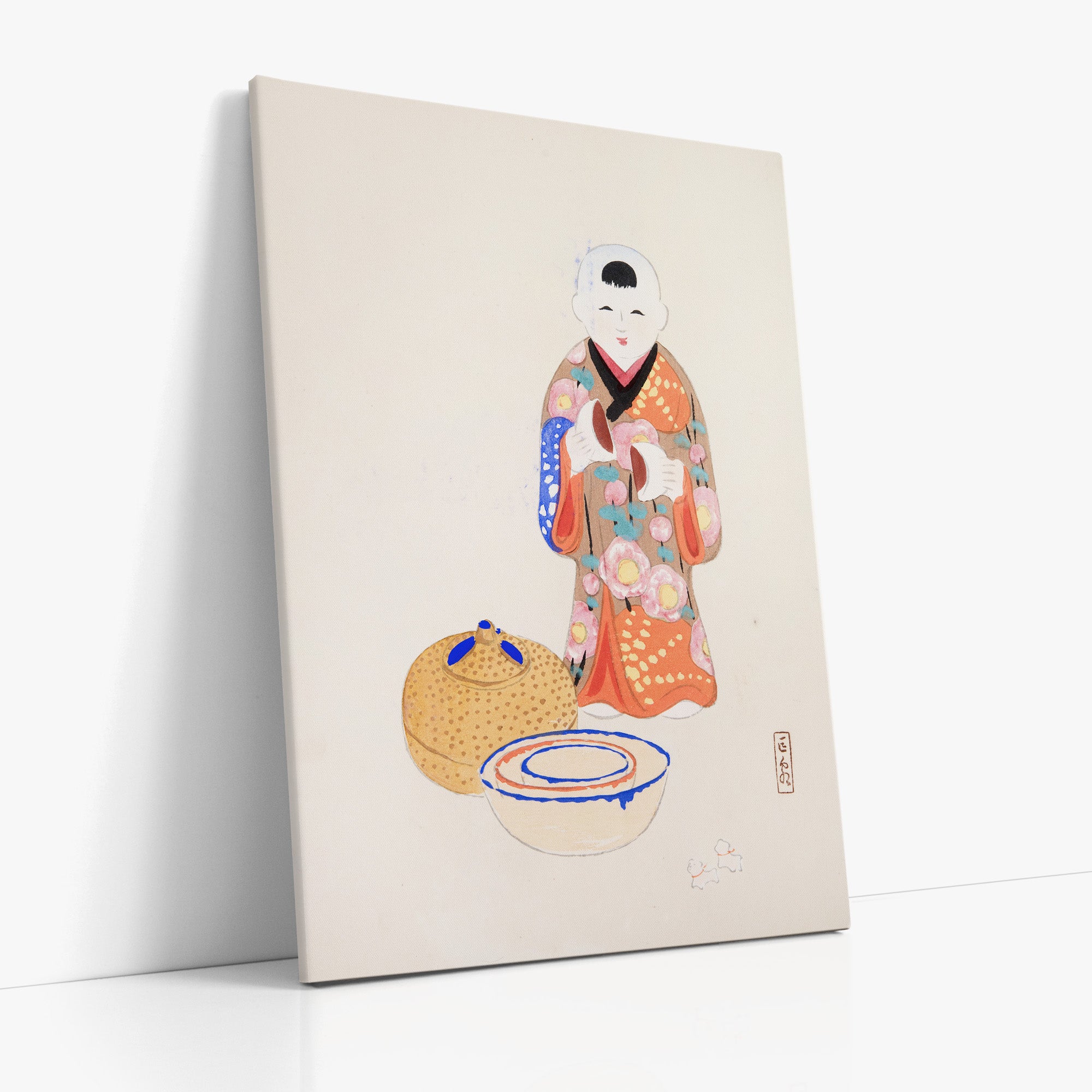 Collection d'illustrations de jouets japonais de Kyosen n° 16 ("Cérémonie du thé sereine")