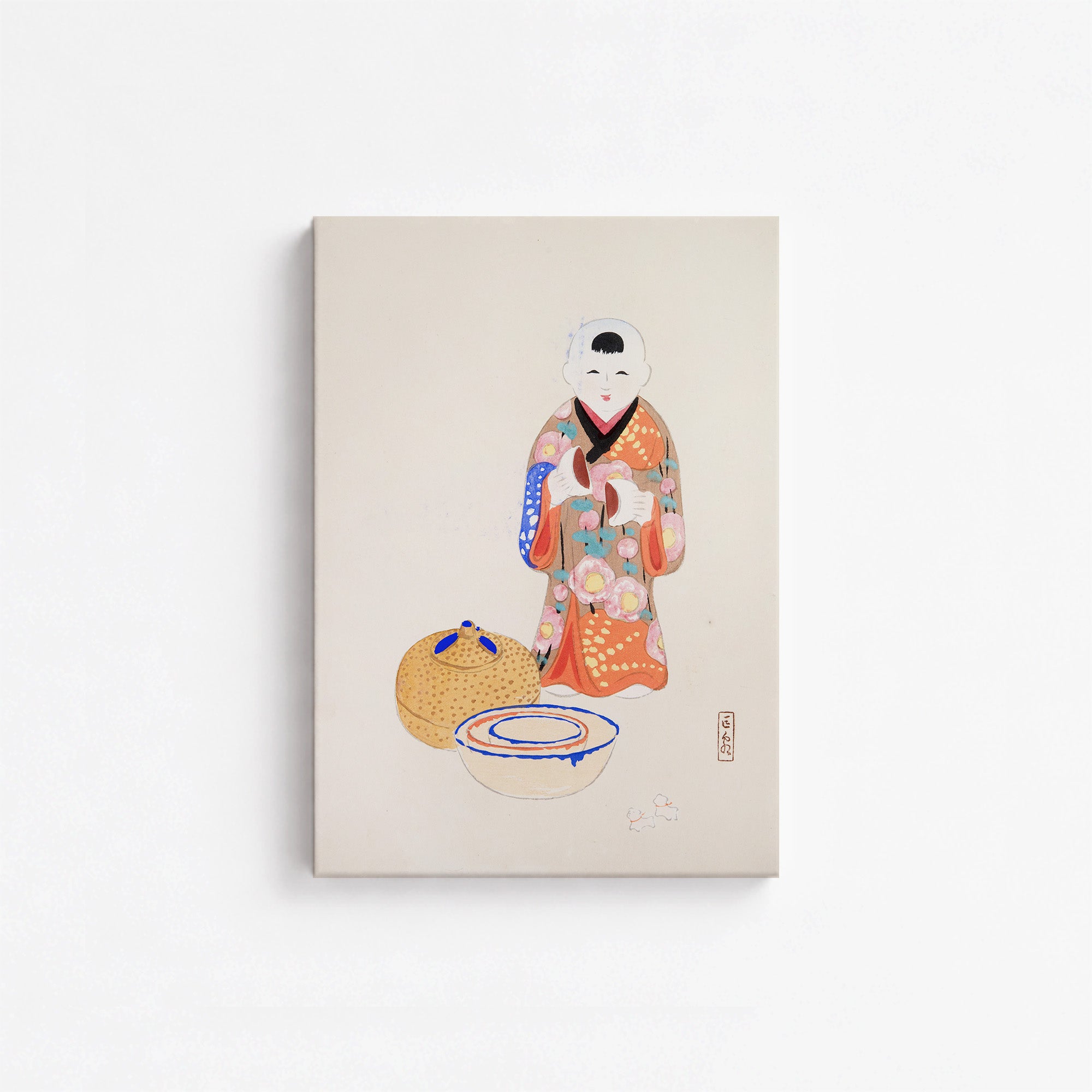 Collection d'illustrations de jouets japonais de Kyosen n° 16 ("Cérémonie du thé sereine")