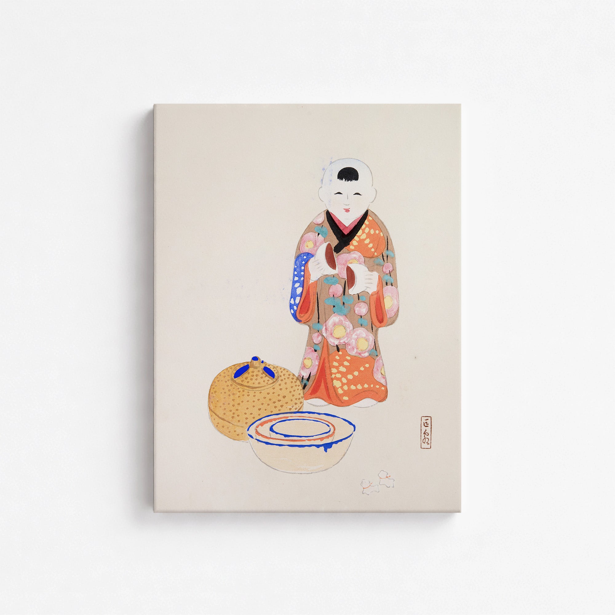 Collection d'illustrations de jouets japonais de Kyosen n° 16 ("Cérémonie du thé sereine")