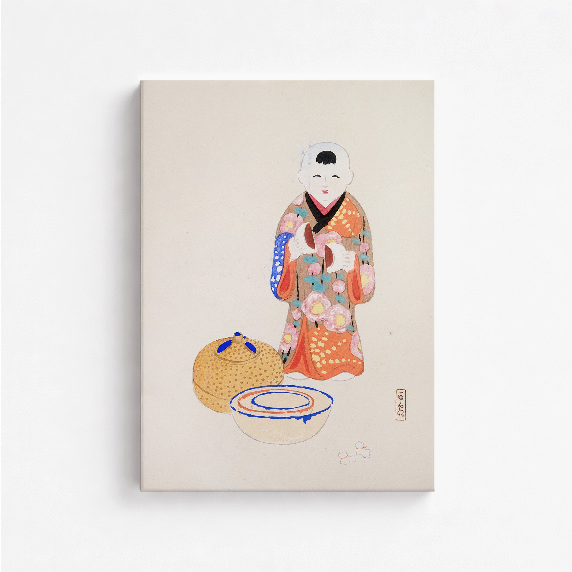Collection d'illustrations de jouets japonais de Kyosen n° 16 ("Cérémonie du thé sereine")