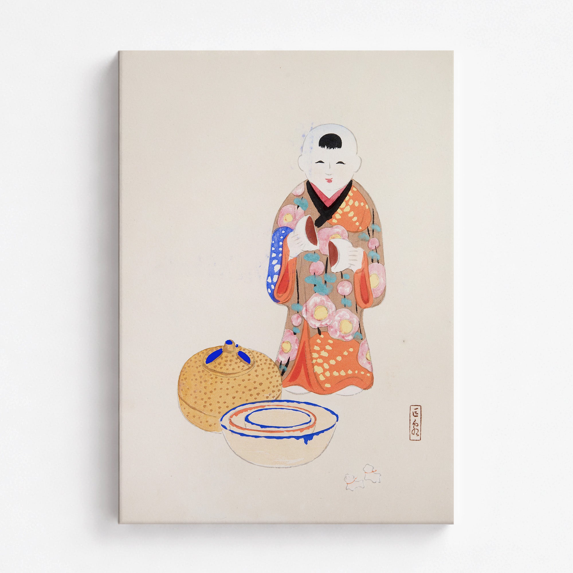 Collection d'illustrations de jouets japonais de Kyosen n° 16 ("Cérémonie du thé sereine")