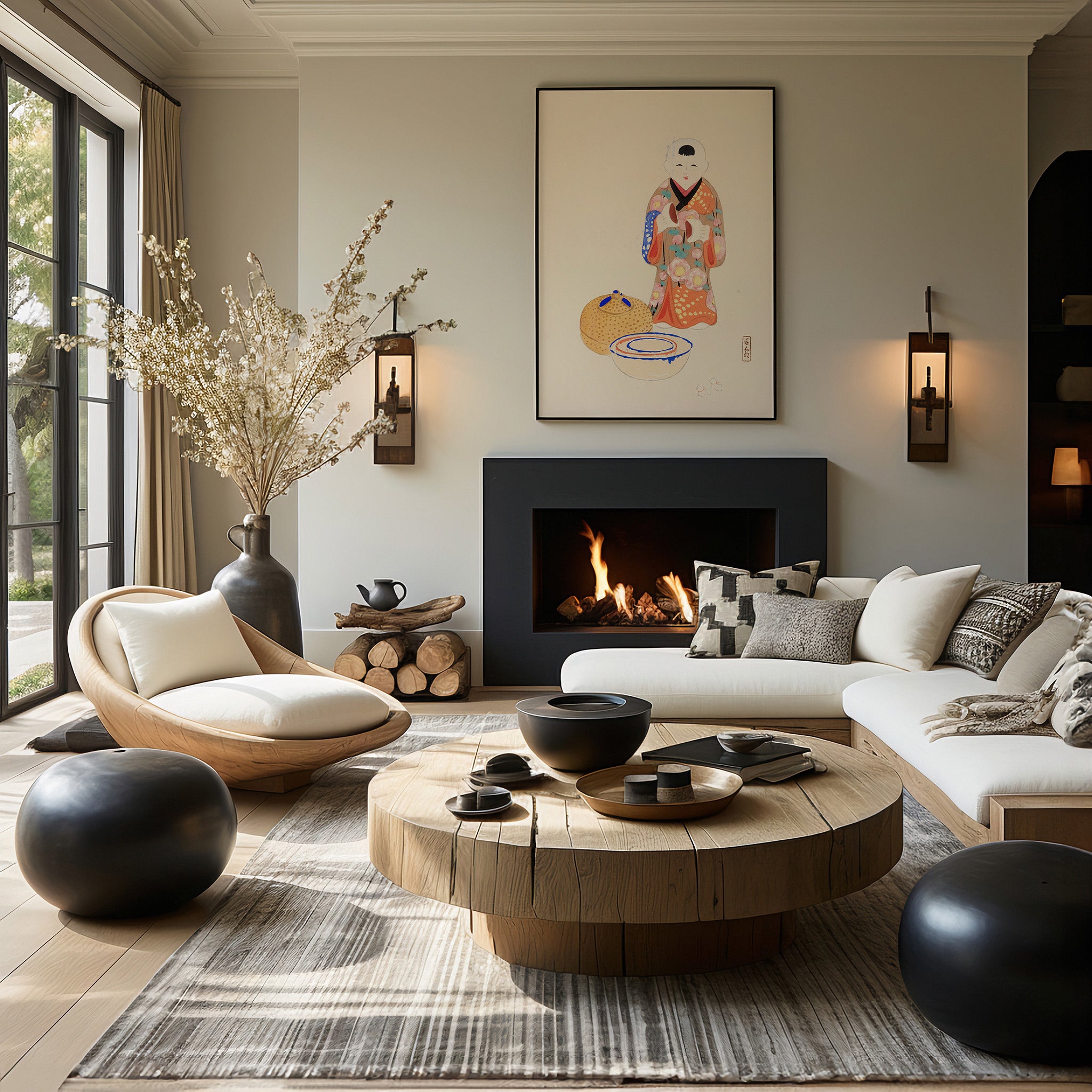 Design Concept No. 39 for Kawasaki Kyosen: Kyosen’s Collected Illustrations of Japanese Toys Nr. 16 ("Serene Tea Ceremony") Japanese Wall Art