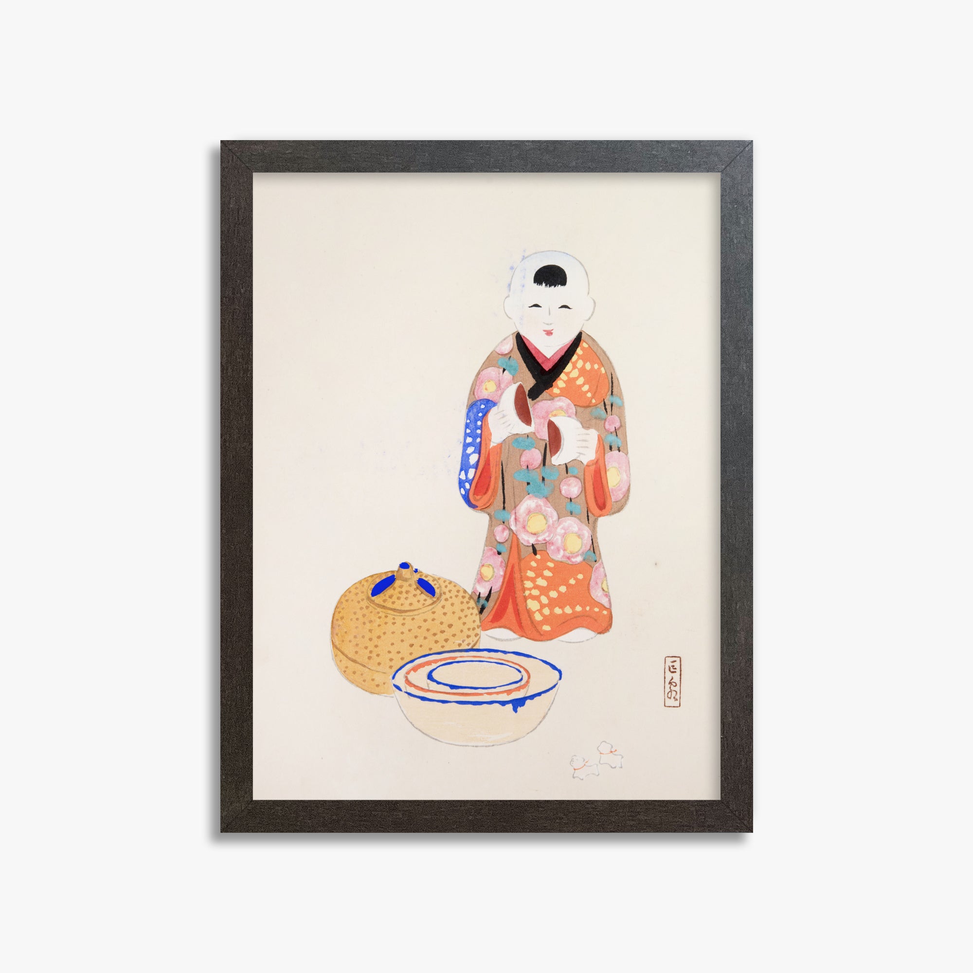 Illustrazioni raccolte di giocattoli giapponesi di Kyosen n. 16 ("Cerimonia del tè serena")