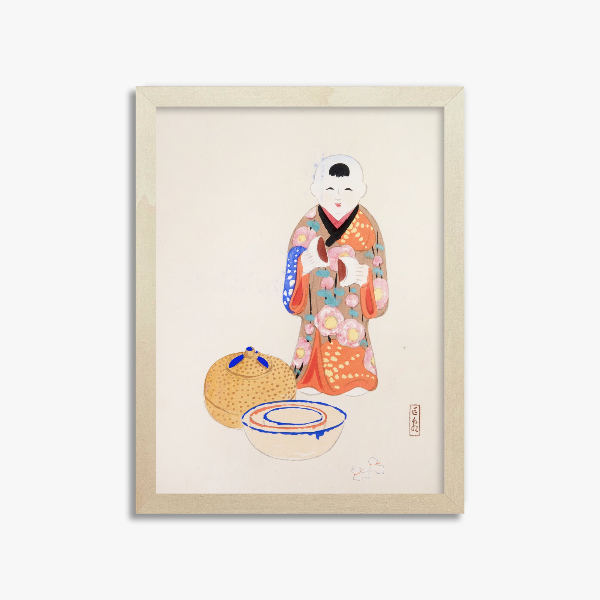 Illustrazioni raccolte di giocattoli giapponesi di Kyosen n. 16 ("Cerimonia del tè serena")