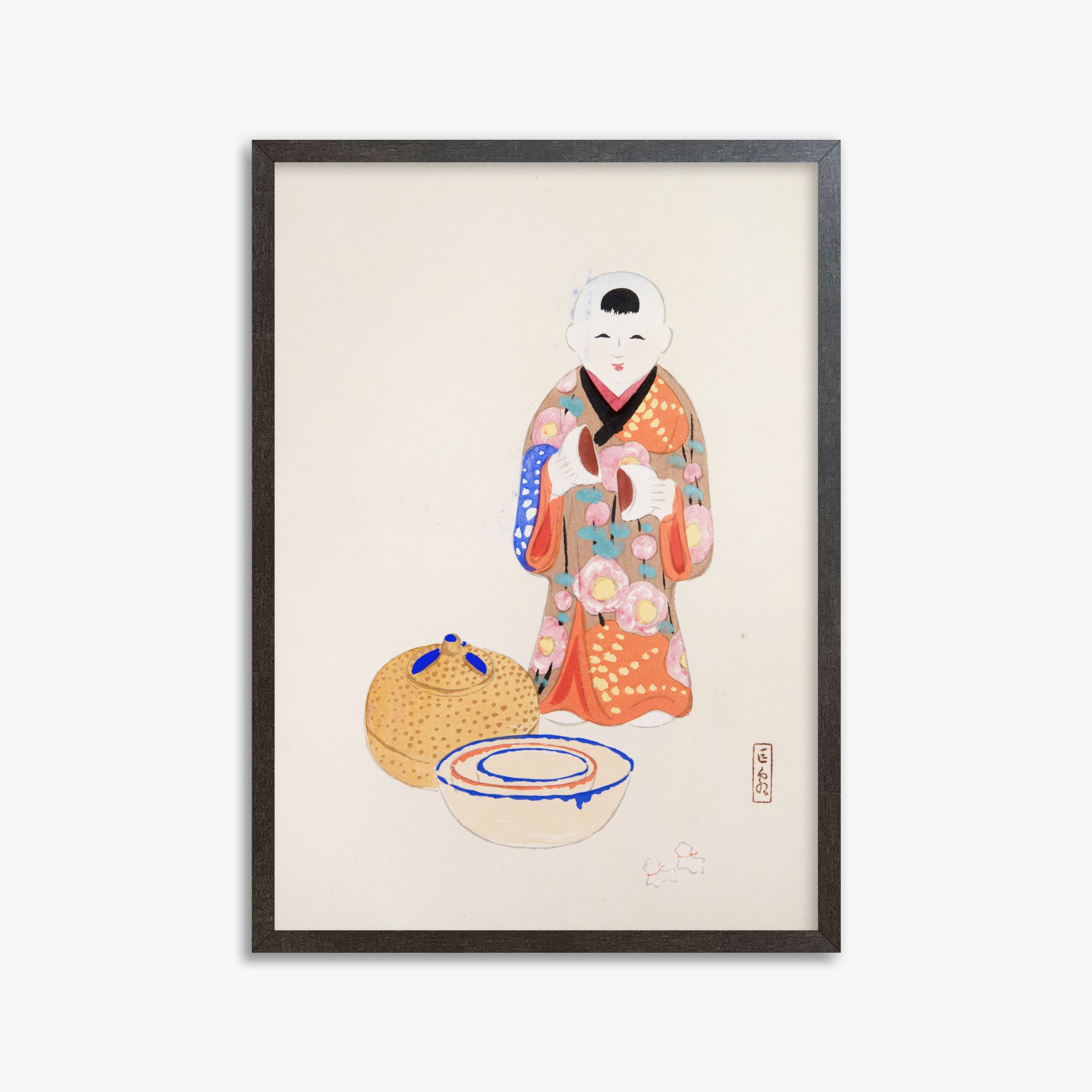 Illustrazioni raccolte di giocattoli giapponesi di Kyosen n. 16 ("Cerimonia del tè serena")