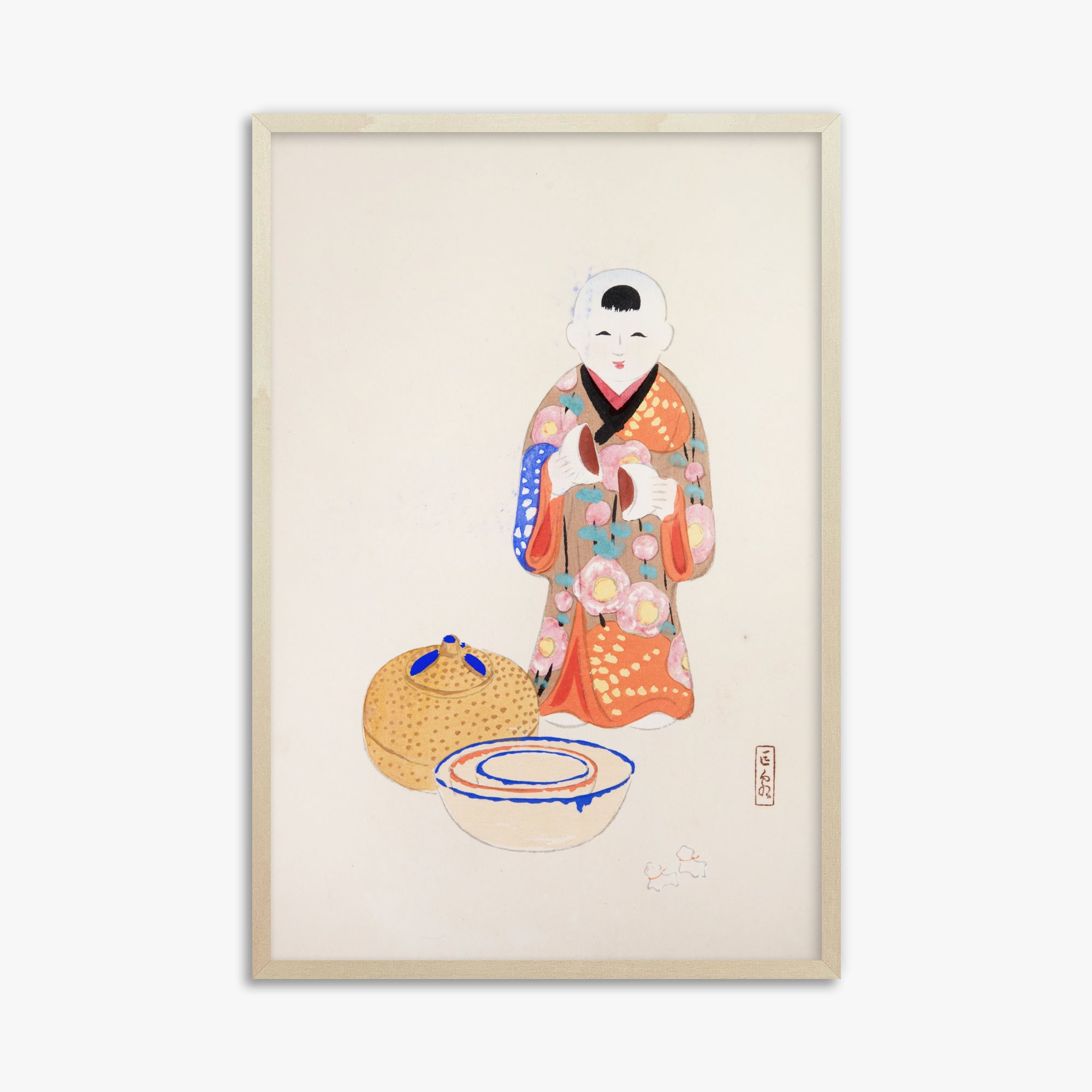 Illustrazioni raccolte di giocattoli giapponesi di Kyosen n. 16 ("Cerimonia del tè serena")