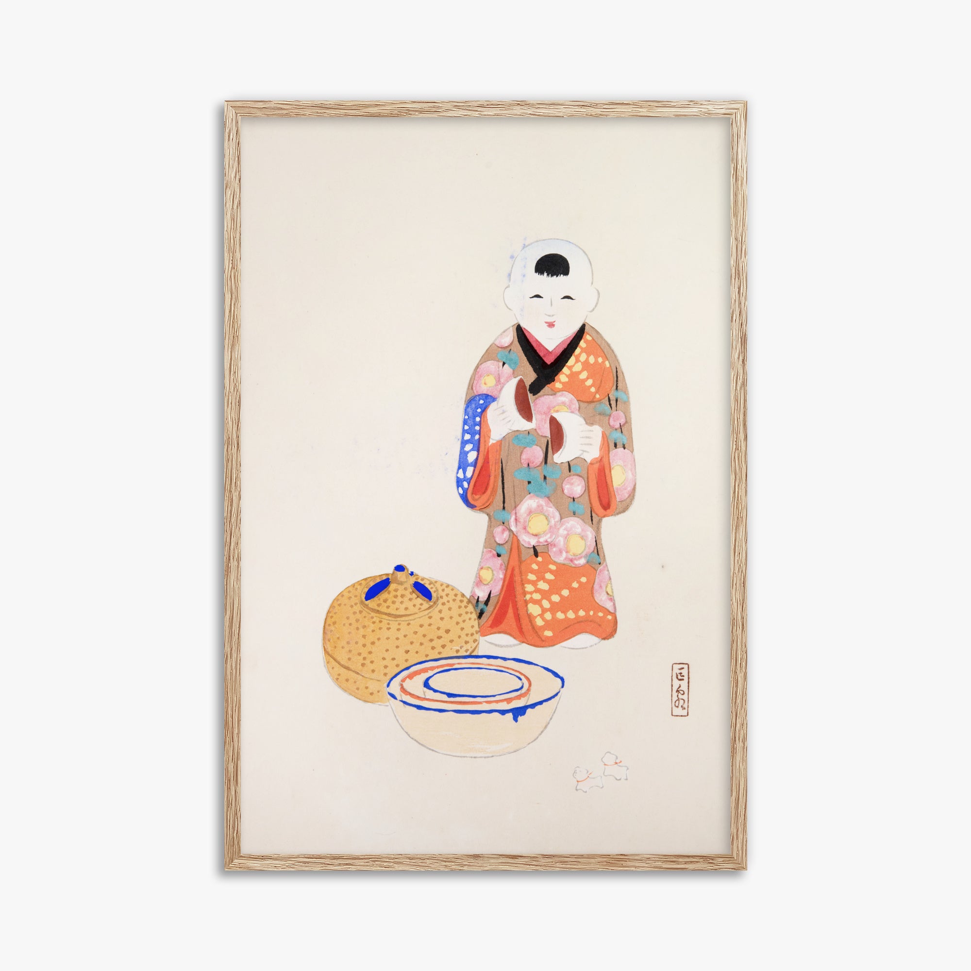 Illustrazioni raccolte di giocattoli giapponesi di Kyosen n. 16 ("Cerimonia del tè serena")