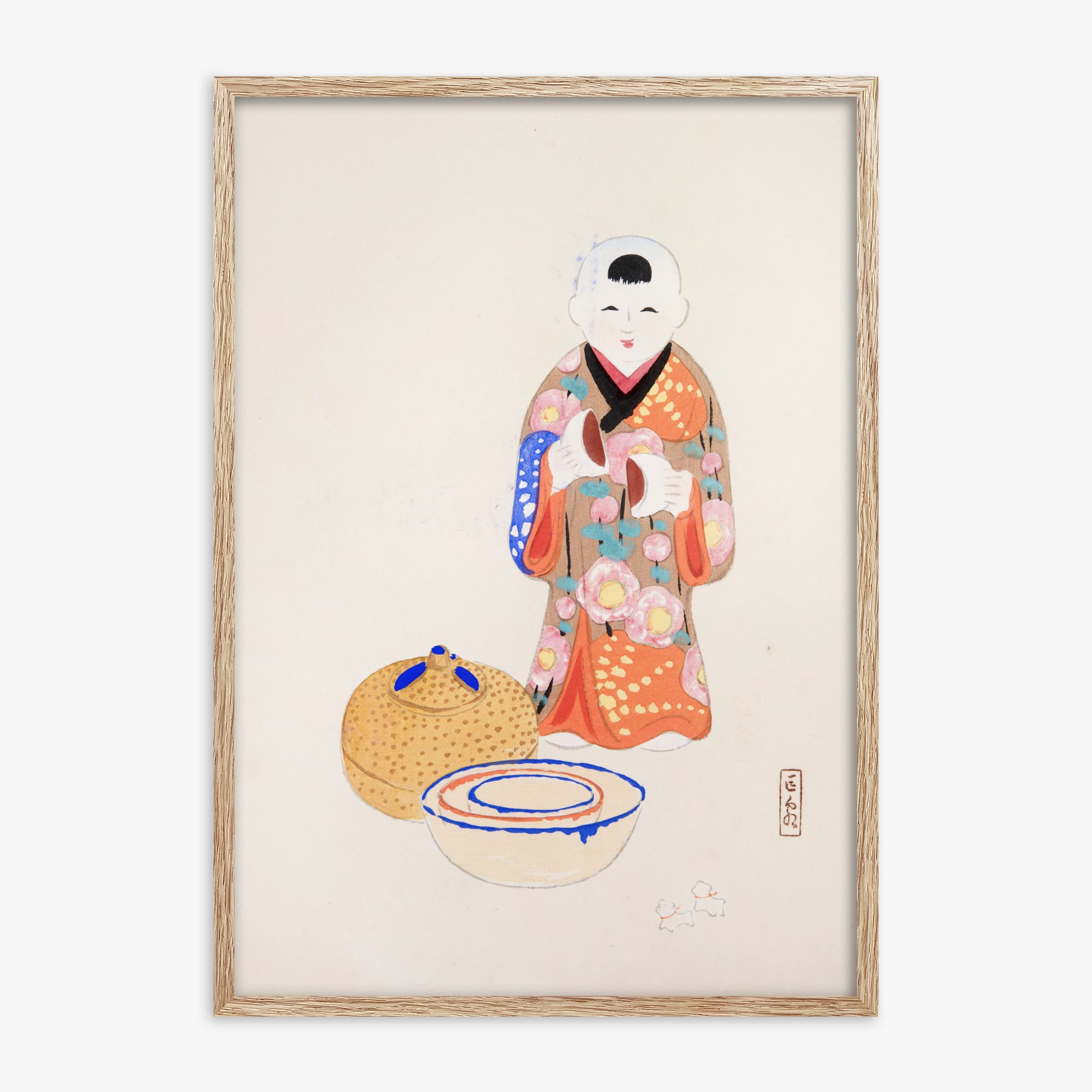 Illustrazioni raccolte di giocattoli giapponesi di Kyosen n. 16 ("Cerimonia del tè serena")