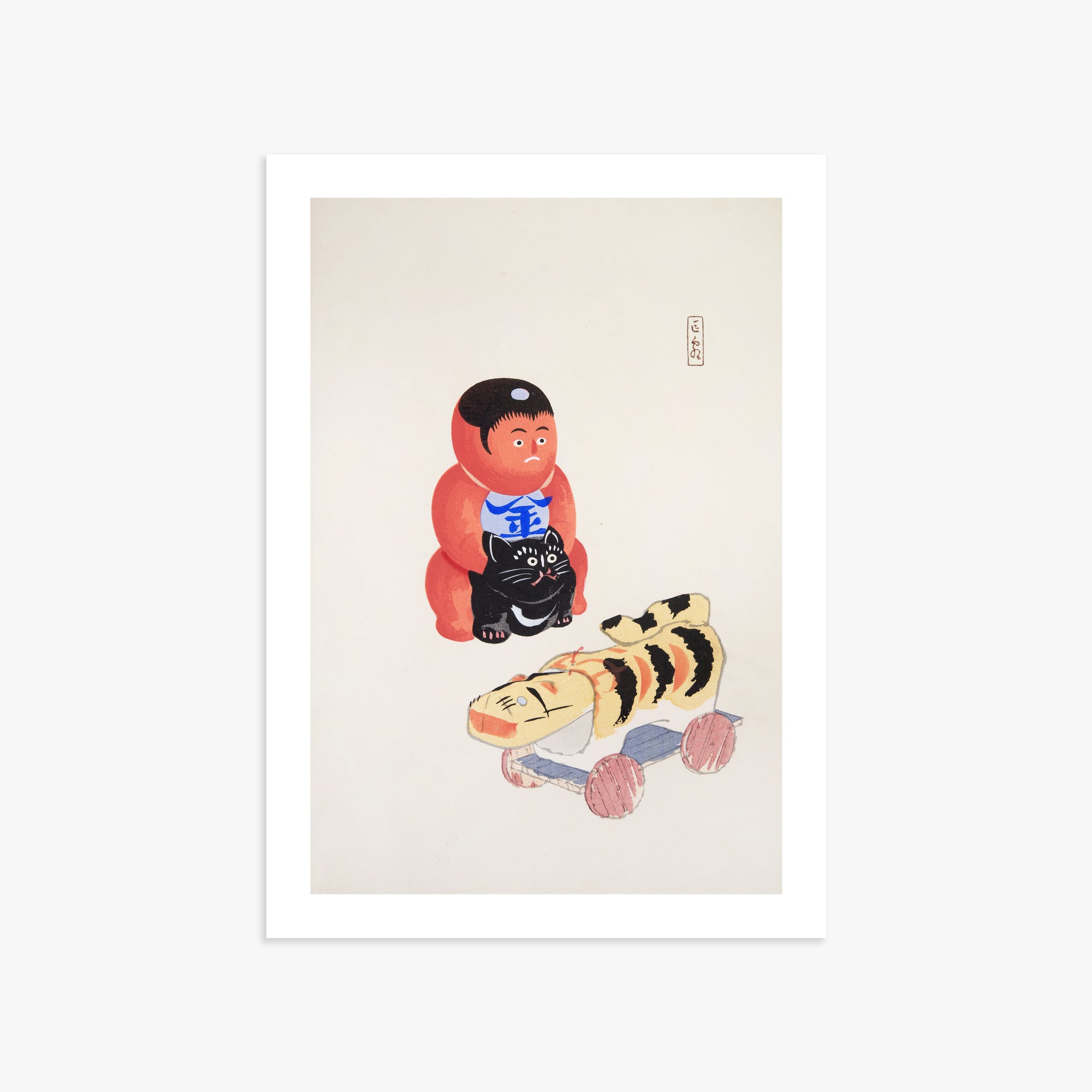 Kawasaki Kyosen: Kyosen’s Collected Illustrations of Japanese Toys Nr. 17 ("Mini Samurai"), 50x70cm Art Reproduction Unframed