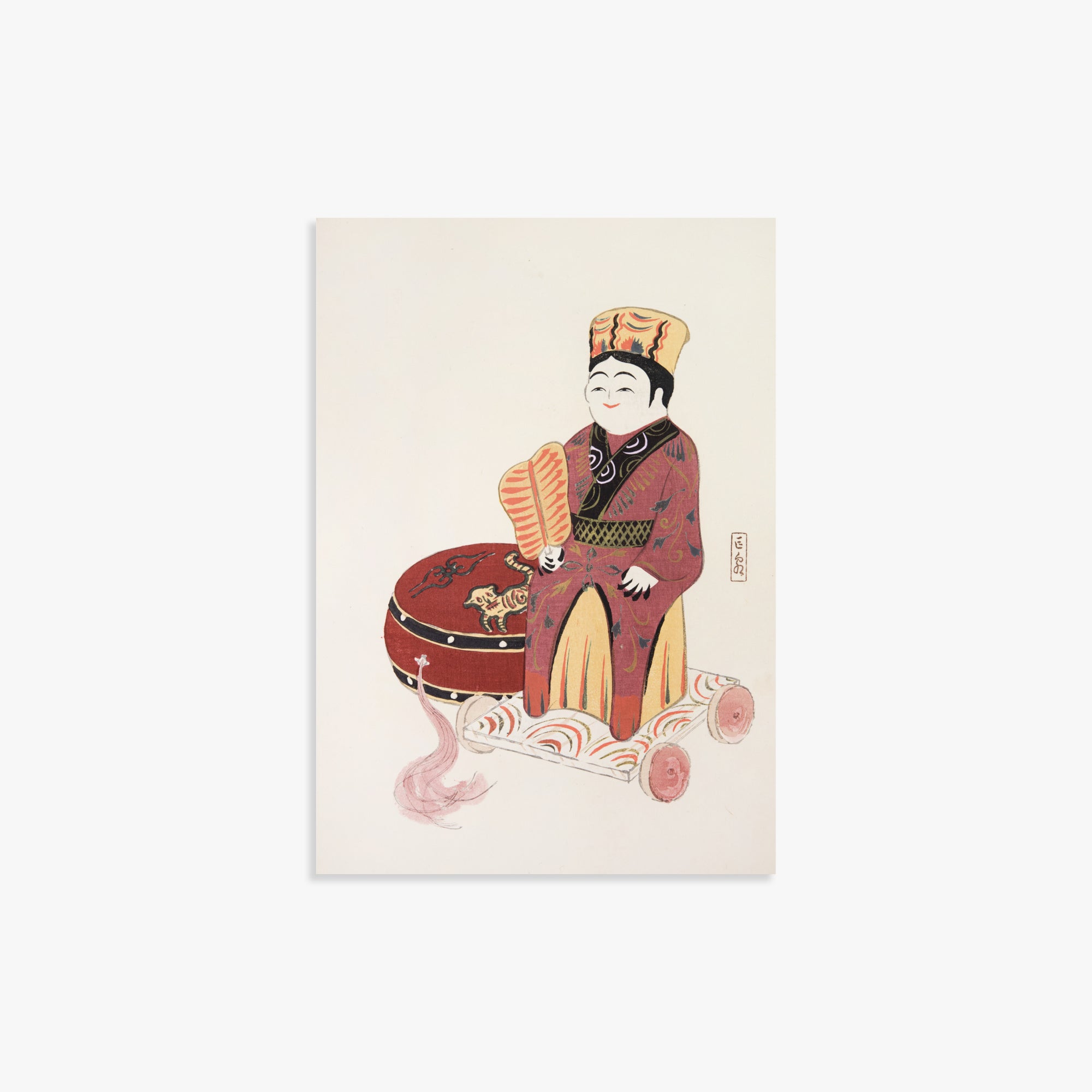Kawasaki Kyosen: Kyosen’s Collected Illustrations of Japanese Toys Nr. 22 ("Serene Journey Through Ancient Traditions"), 21x30cm Art Reproduction Unframed