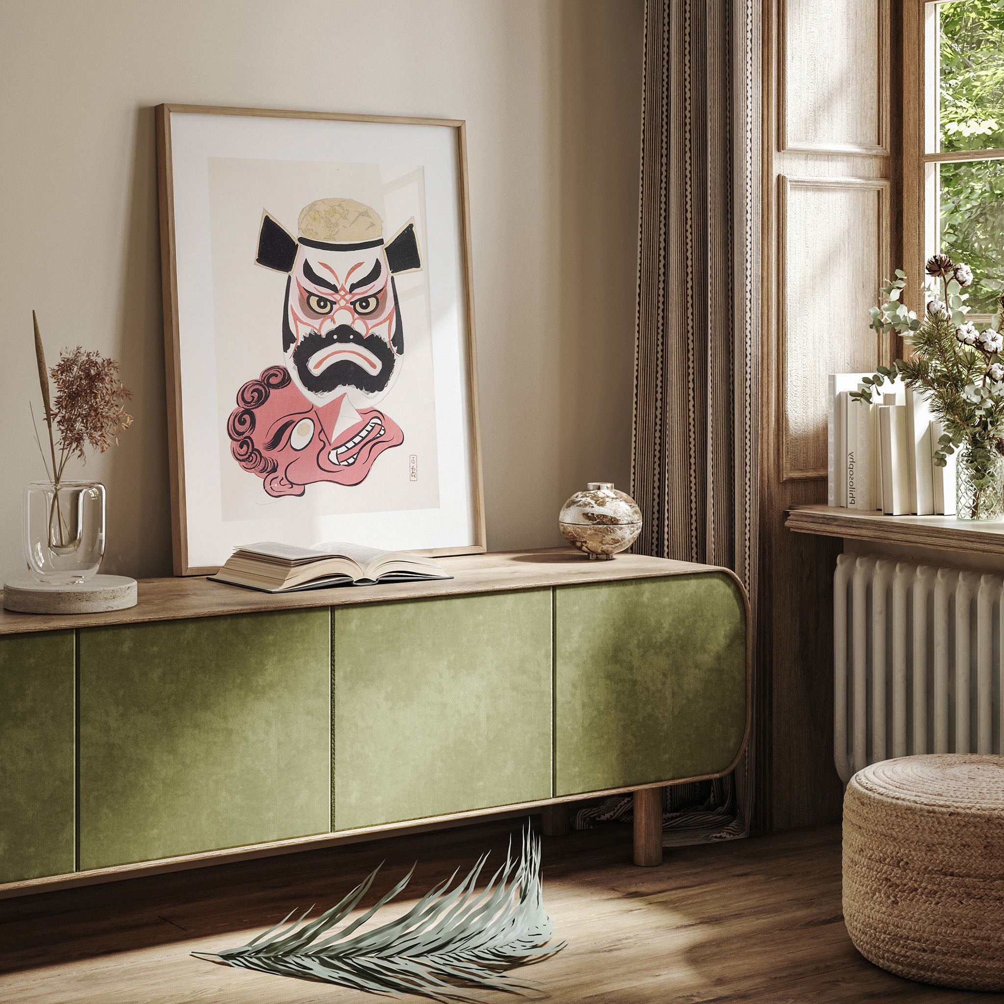 Design Concept No. 23 for Kawasaki Kyosen: Kyosen’s Collected Illustrations of Japanese Toys Nr. 24 ("Kabuki Warrior Spirit") Japanese Wall Art