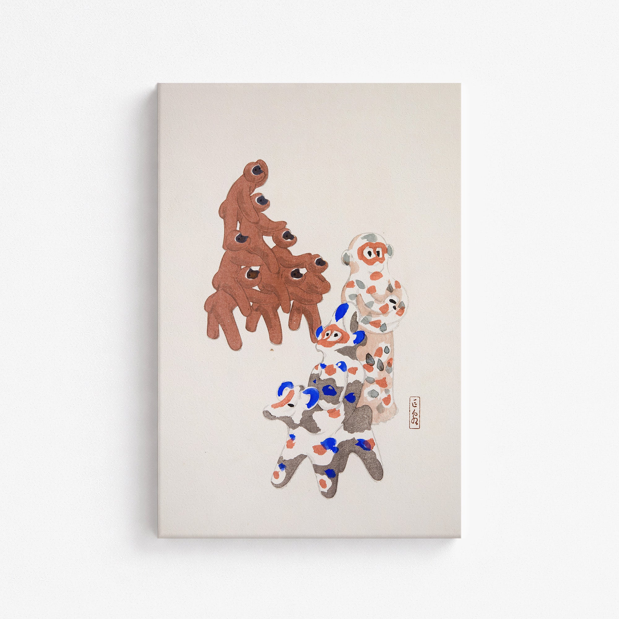 Kyosen's Collected Illustrations of Japanese Toys Nr. 25 ("Clay Totem Duet")