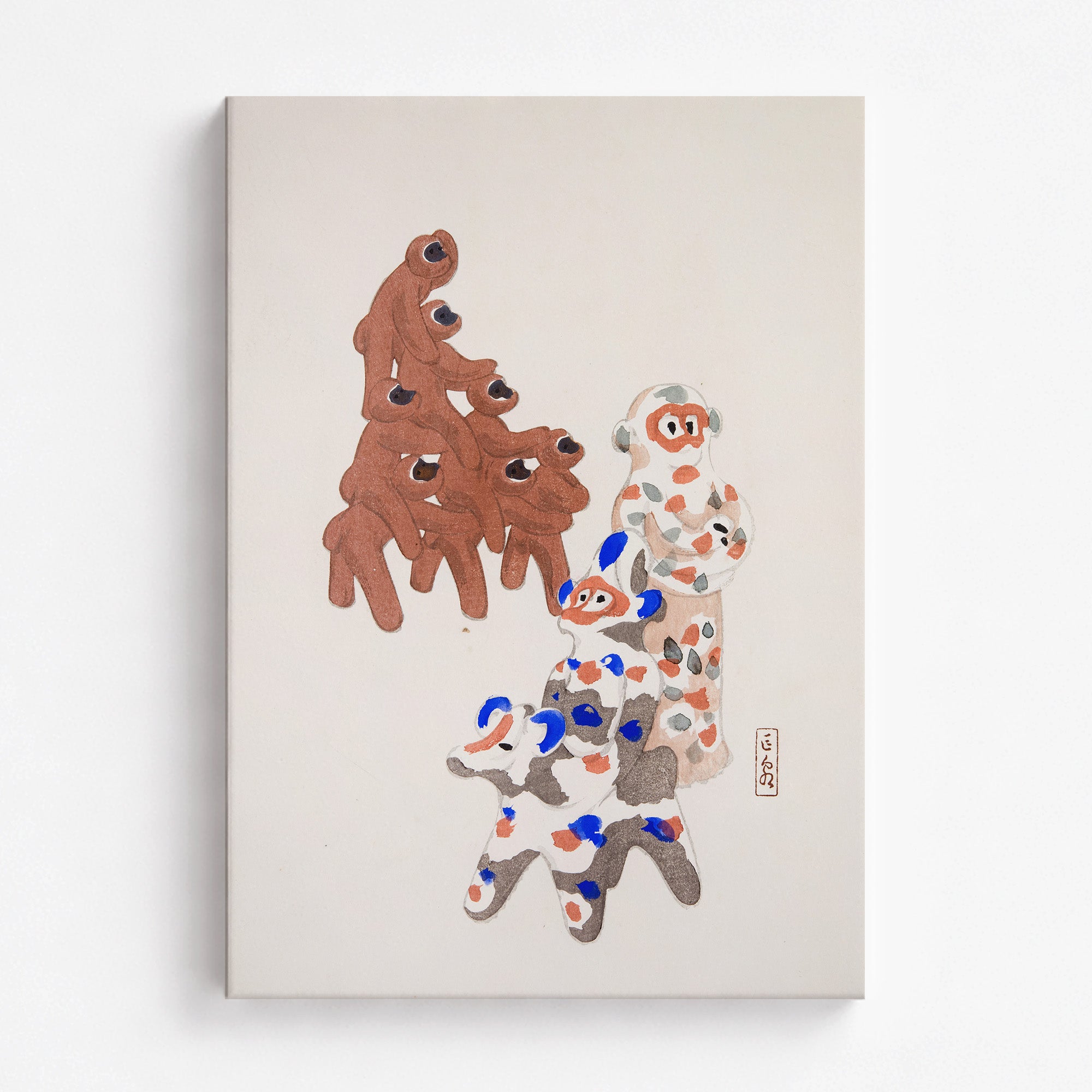 Kyosen's Collected Illustrations of Japanese Toys Nr. 25 ("Clay Totem Duet")