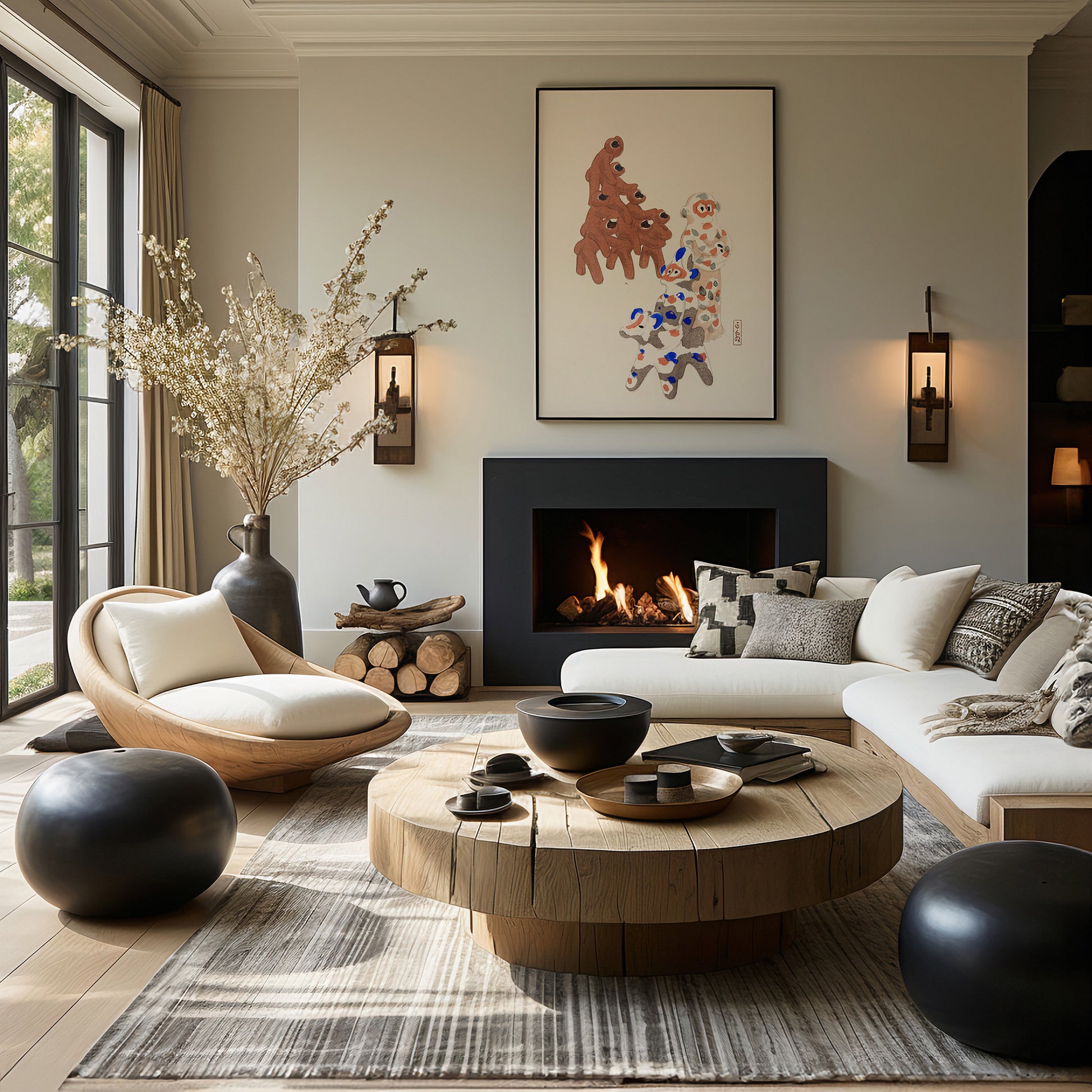 Design Concept No. 39 for Kawasaki Kyosen: Kyosen’s Collected Illustrations of Japanese Toys Nr. 25 ("Clay Totem Duet") Japanese Wall Art