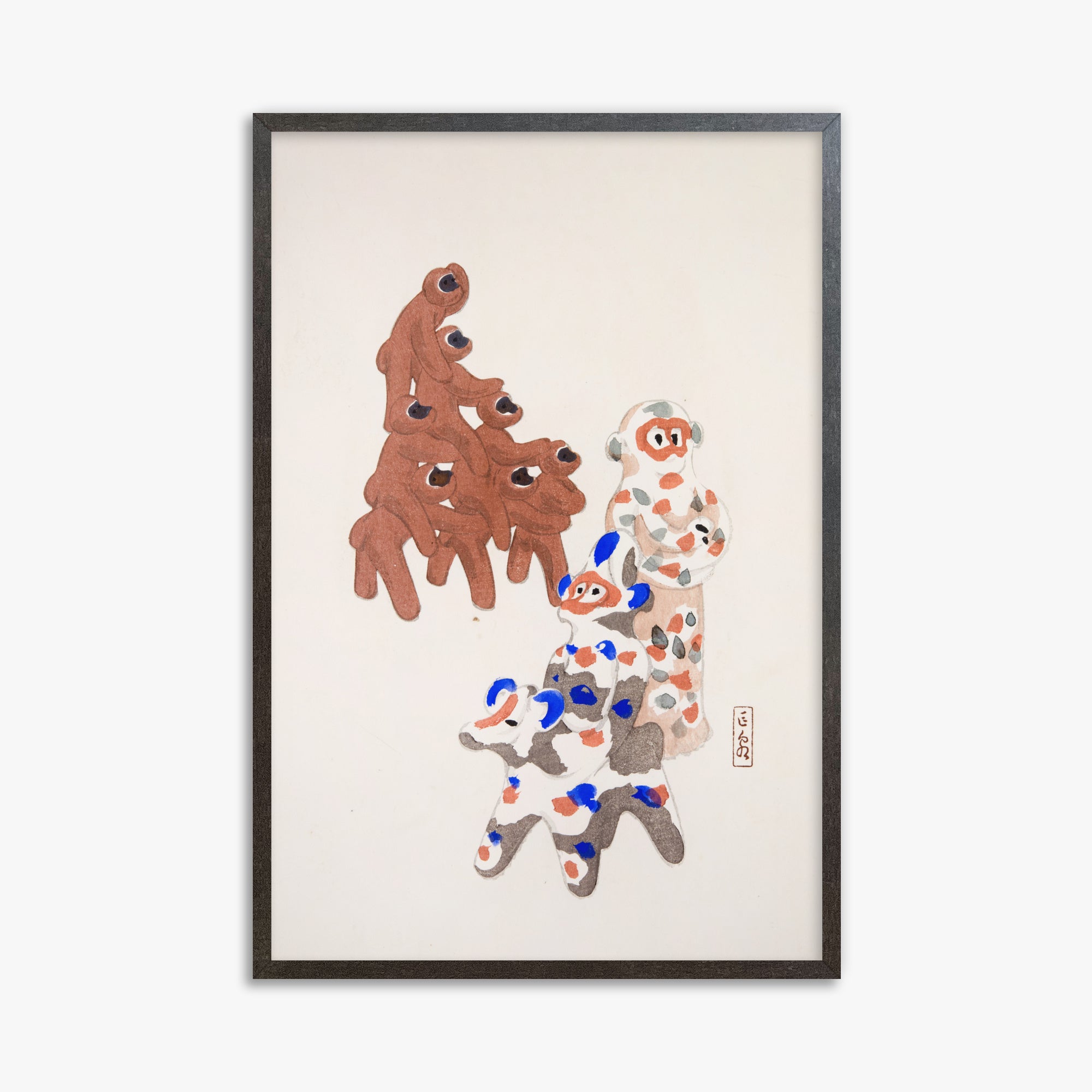 Illustrazioni raccolte di giocattoli giapponesi di Kyosen n. 25 ("Duetto di totem d'argilla")