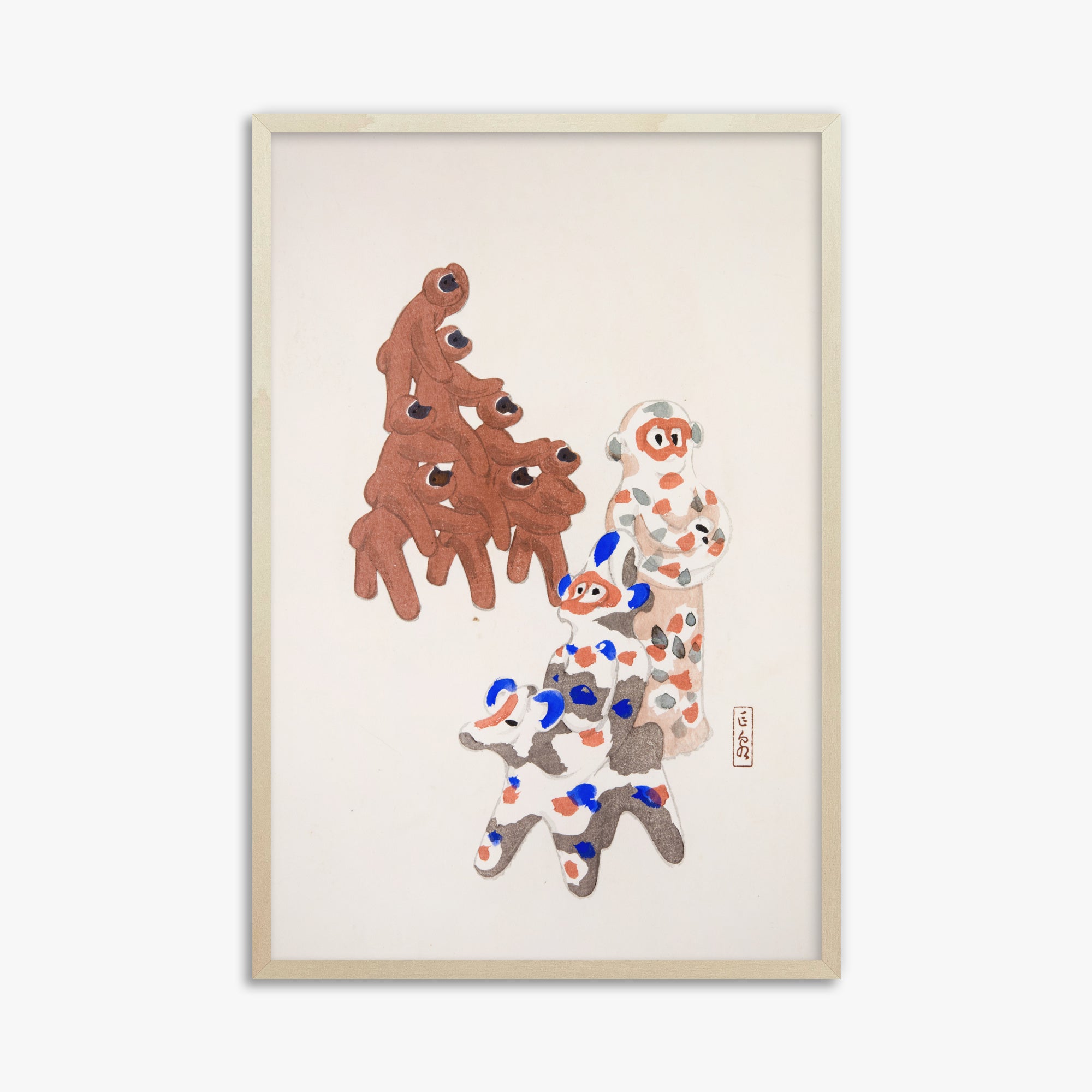 Illustrazioni raccolte di giocattoli giapponesi di Kyosen n. 25 ("Duetto di totem d'argilla")