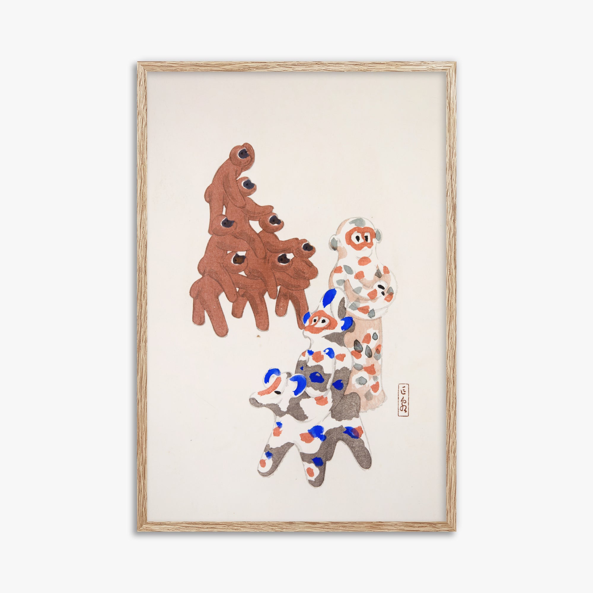 Illustrazioni raccolte di giocattoli giapponesi di Kyosen n. 25 ("Duetto di totem d'argilla")