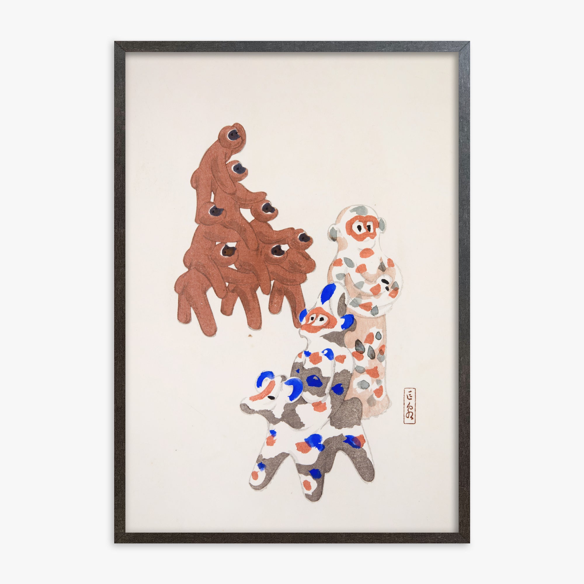 Illustrazioni raccolte di giocattoli giapponesi di Kyosen n. 25 ("Duetto di totem d'argilla")