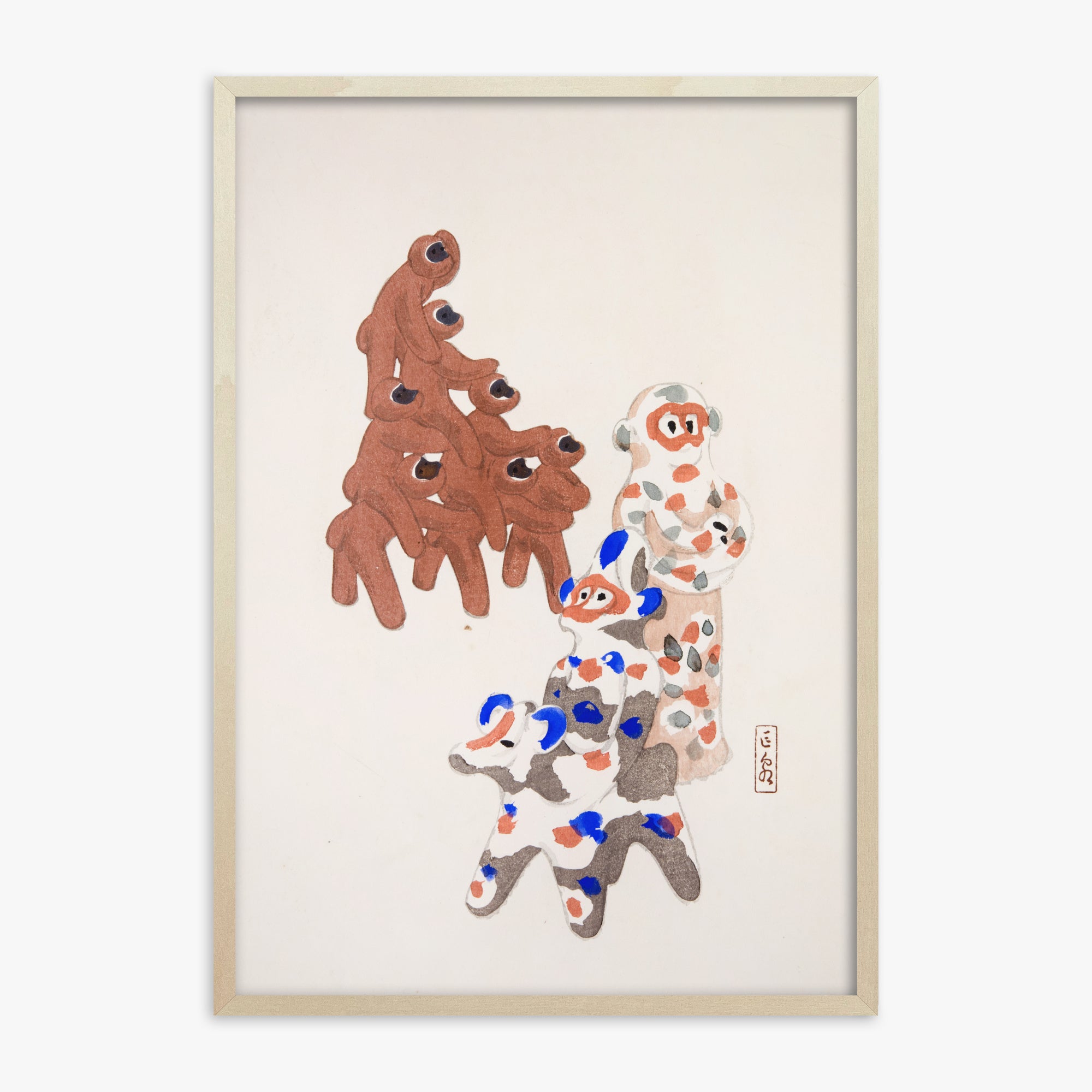 Illustrazioni raccolte di giocattoli giapponesi di Kyosen n. 25 ("Duetto di totem d'argilla")