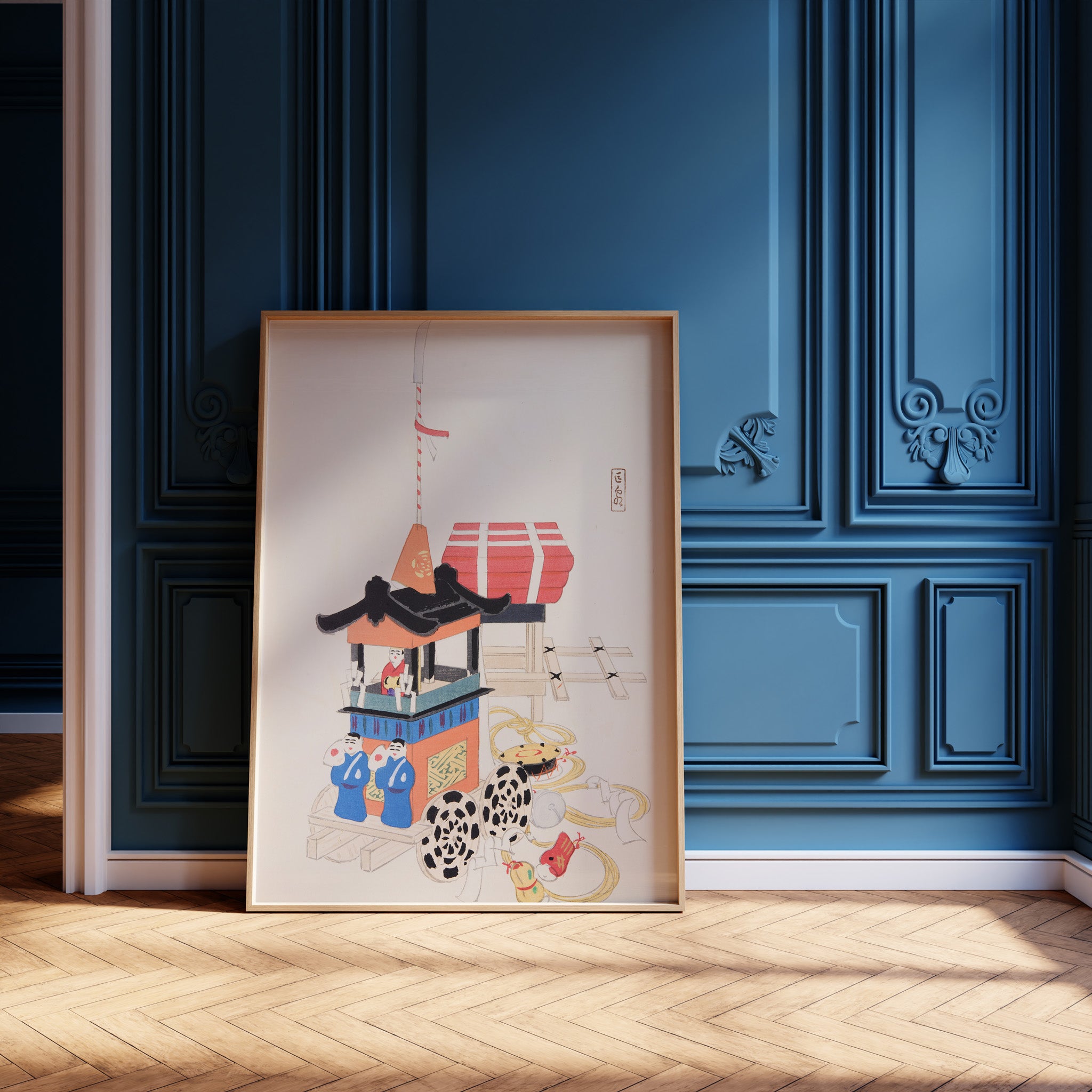 Design Concept No. 12 for Kawasaki Kyosen: Kyosen’s Collected Illustrations of Japanese Toys Nr. 26 ("Ancient Festival Procession") Japanese Wall Art