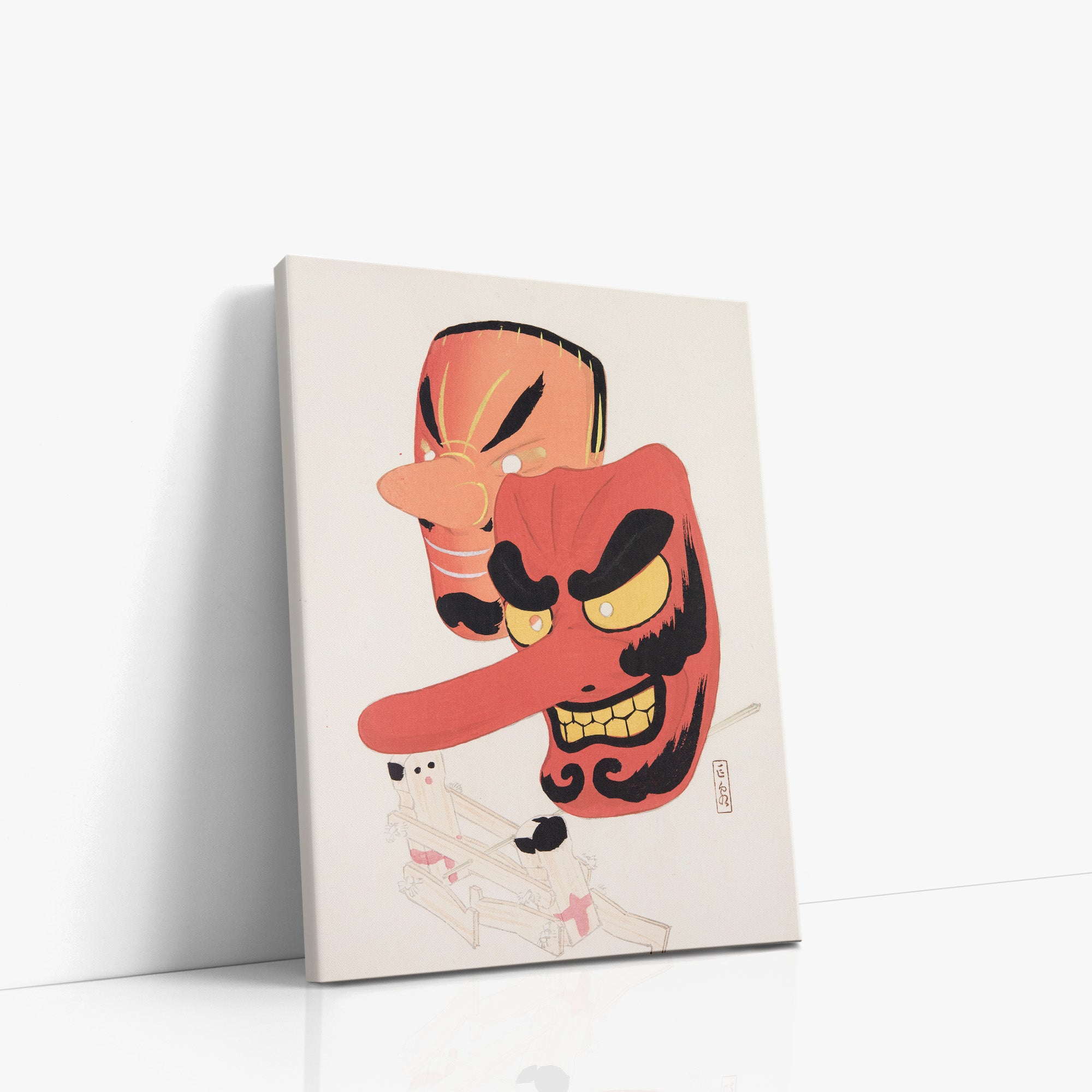 Kyosen’s Collected Illustrations of Japanese Toys Nr. 27 ("Tengu Spirit Masks")