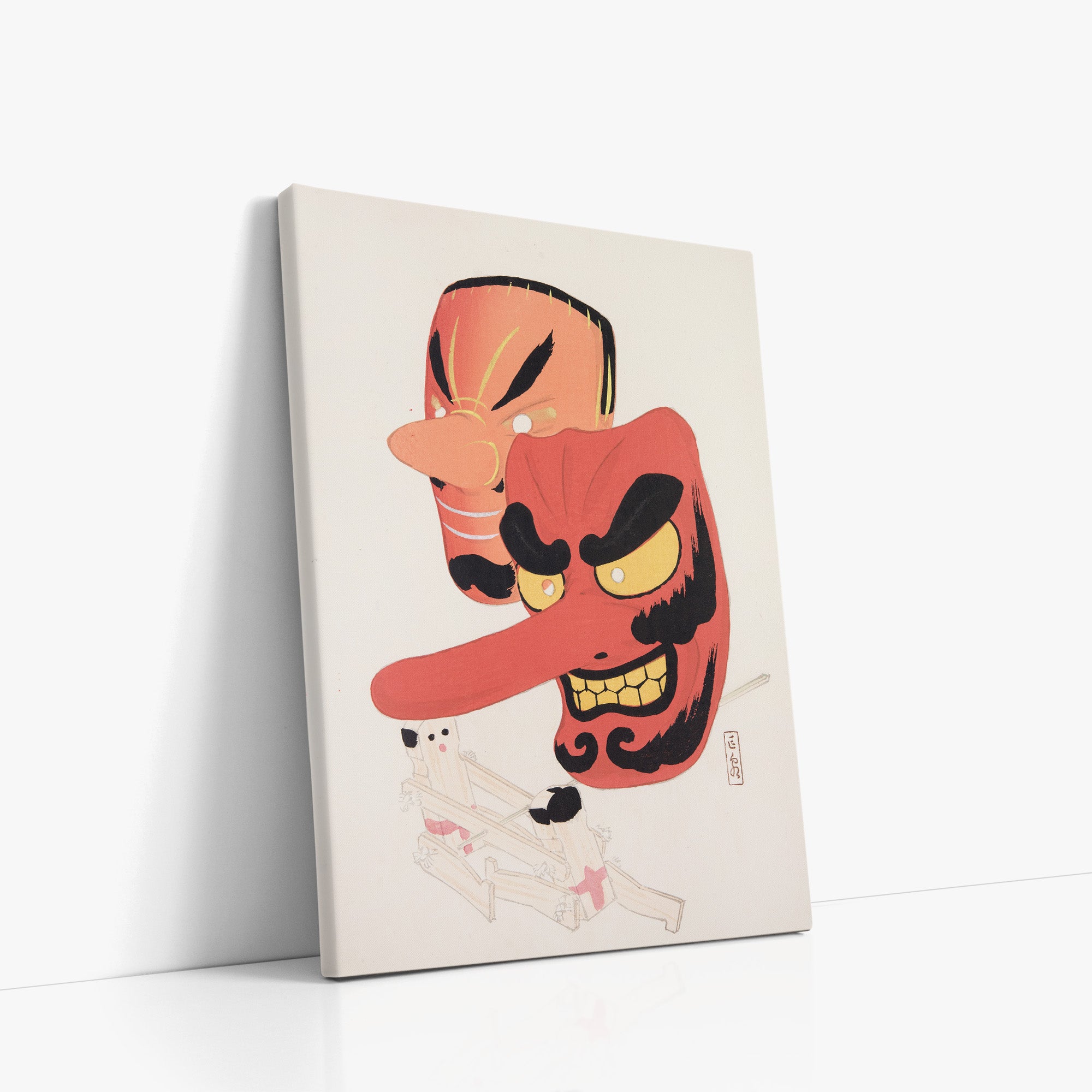 Kyosen’s Collected Illustrations of Japanese Toys Nr. 27 ("Tengu Spirit Masks")