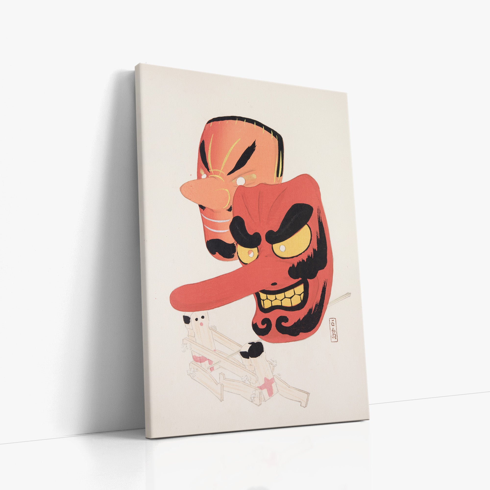 Kyosen’s Collected Illustrations of Japanese Toys Nr. 27 ("Tengu Spirit Masks")
