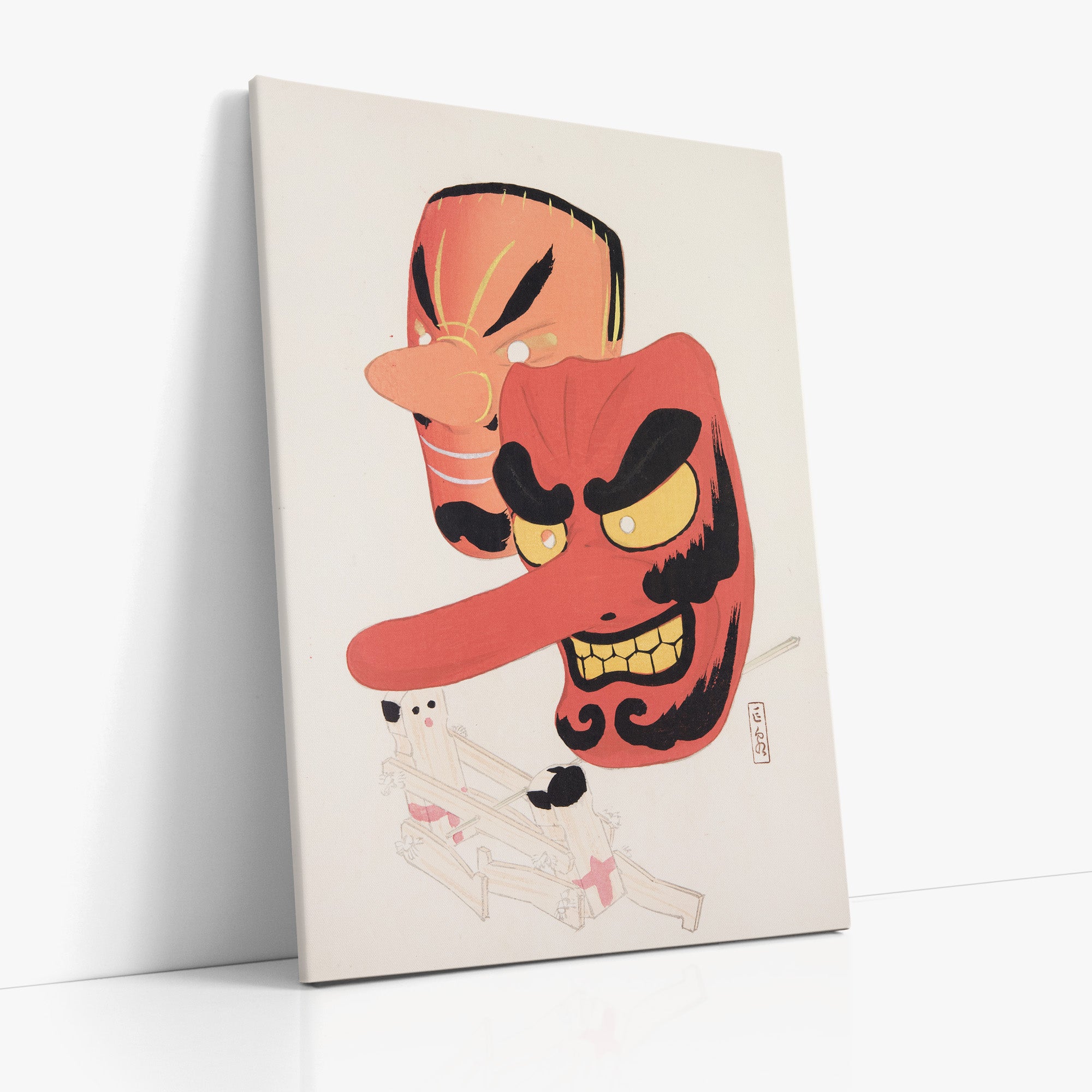 Kyosen’s Collected Illustrations of Japanese Toys Nr. 27 ("Tengu Spirit Masks")