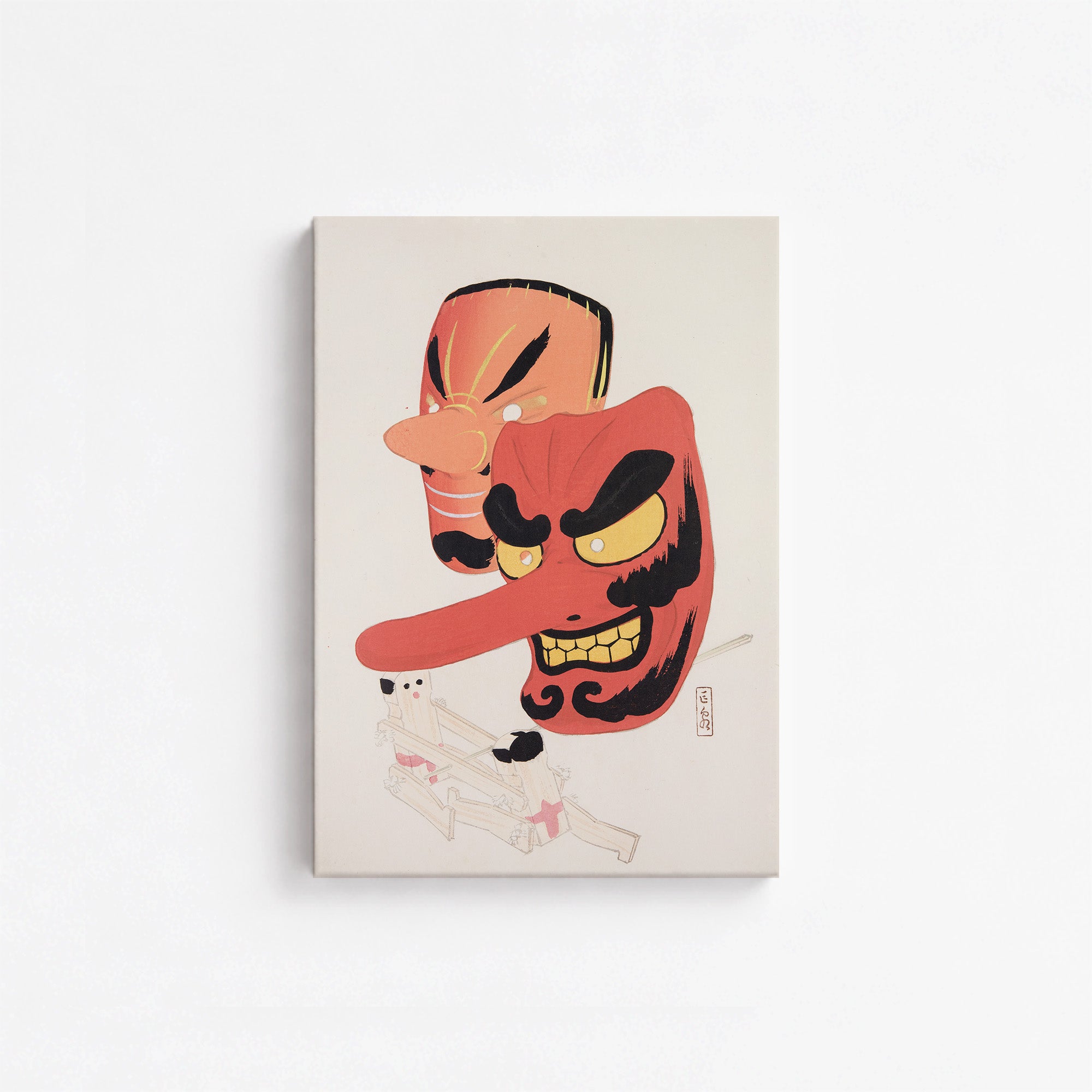 Kyosen’s Collected Illustrations of Japanese Toys Nr. 27 ("Tengu Spirit Masks")