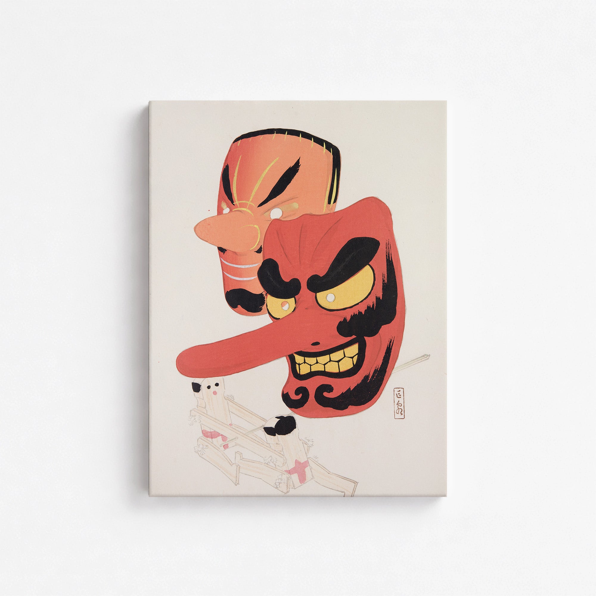Kyosen’s Collected Illustrations of Japanese Toys Nr. 27 ("Tengu Spirit Masks")