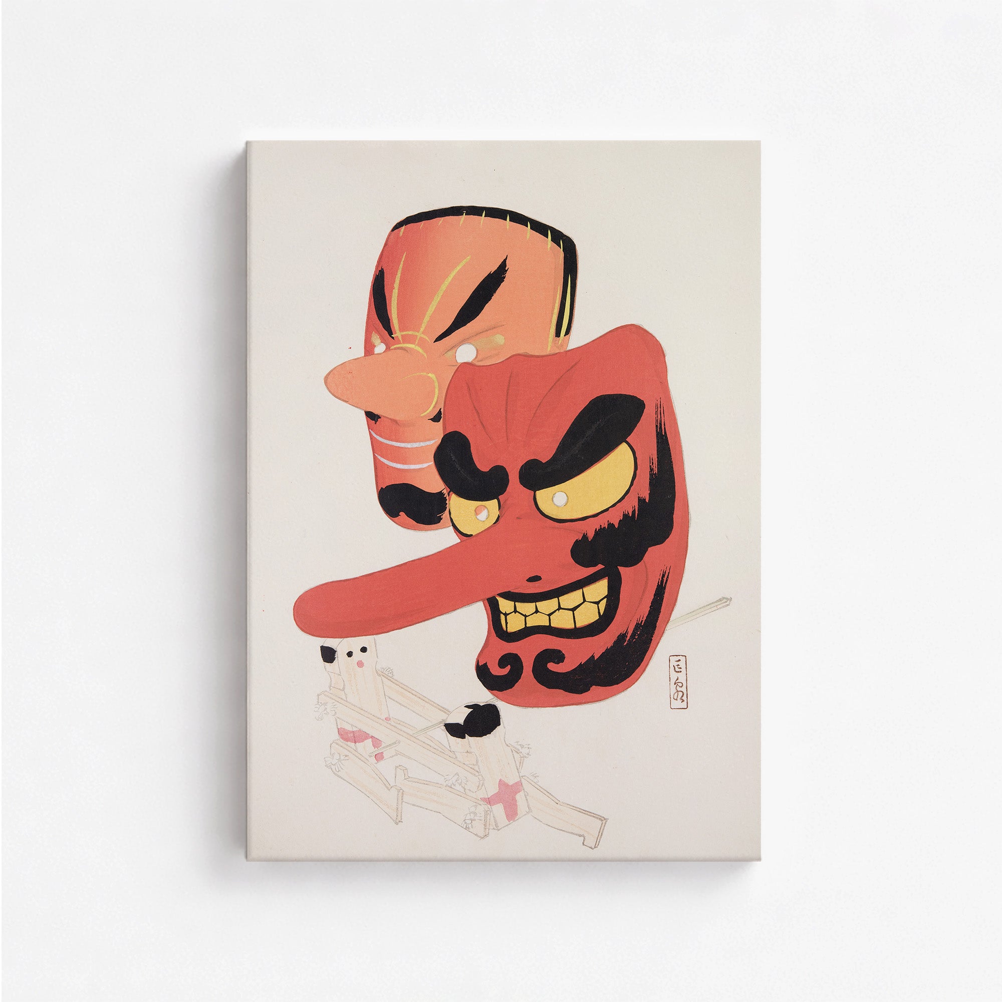 Kyosen’s Collected Illustrations of Japanese Toys Nr. 27 ("Tengu Spirit Masks")