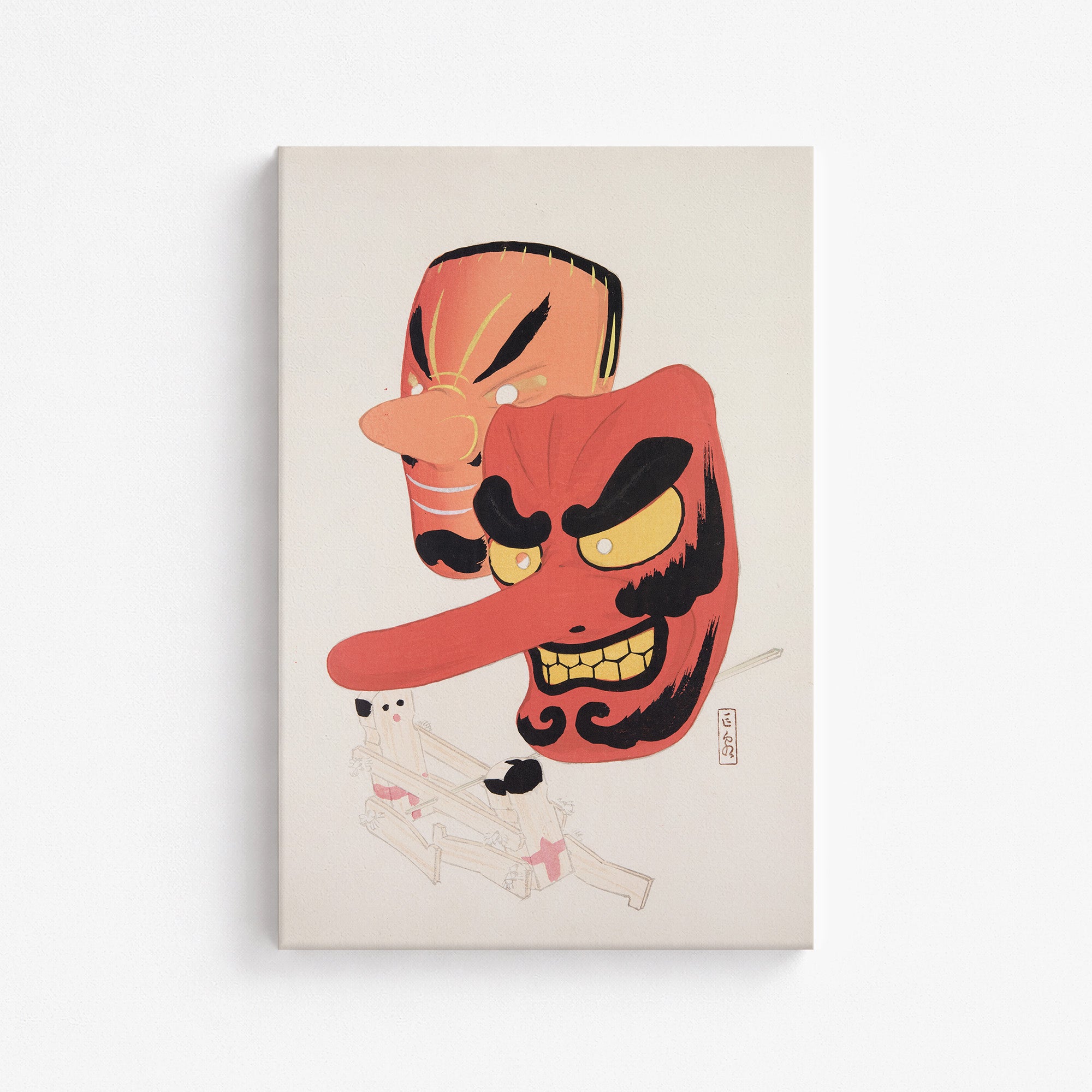 Kyosen’s Collected Illustrations of Japanese Toys Nr. 27 ("Tengu Spirit Masks")