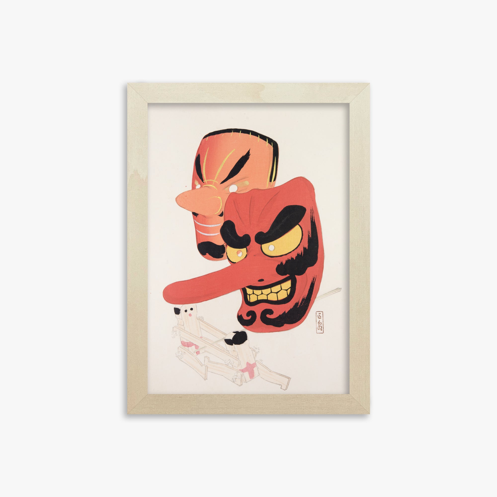 Kyosen's Collected Illustrations of Japanese Toys Nr. 27 ("Tengu Spirit Masks")