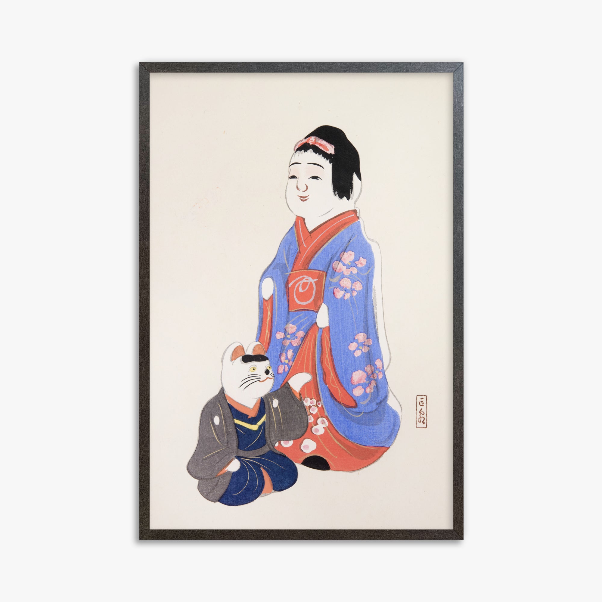 Illustrazioni raccolte di giocattoli giapponesi di Kyosen n. 29 ("Kimono a fiori sereni")