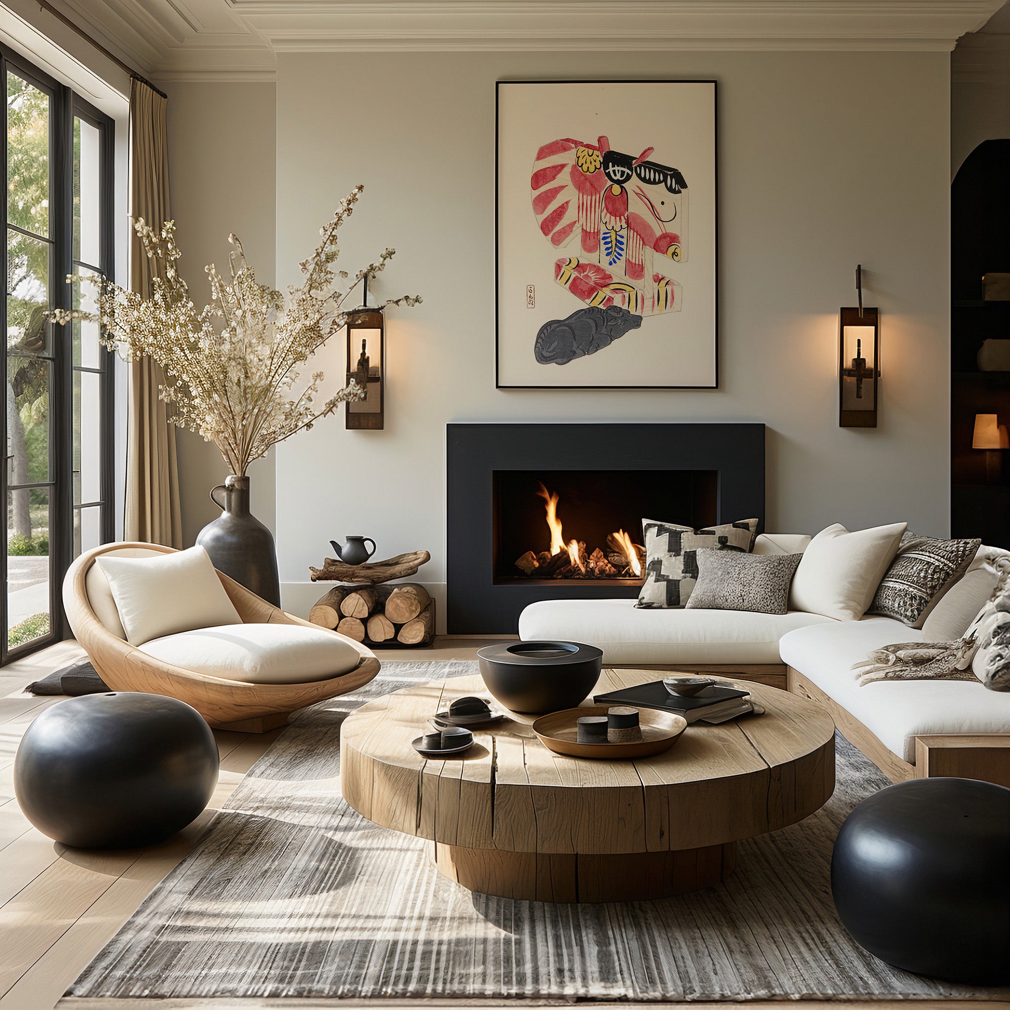 Design Concept No. 39 for Kawasaki Kyosen: Kyosen’s Collected Illustrations of Japanese Toys Nr. 30 ("Crimson Horse & Calf") Japanese Wall Art