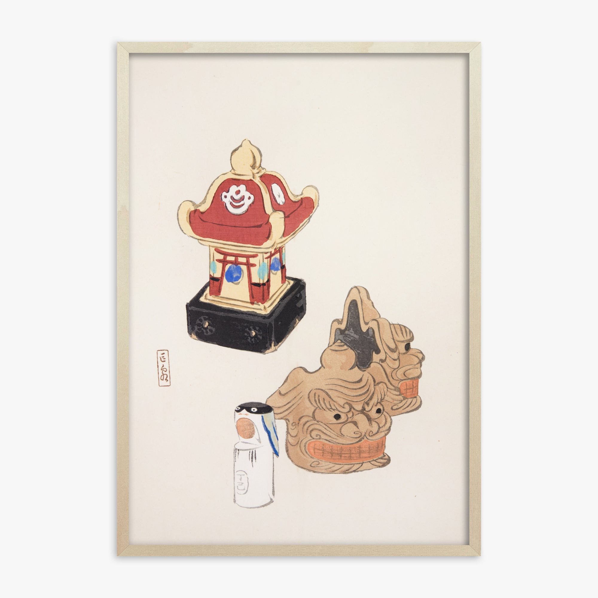 Illustrazioni raccolte di giocattoli giapponesi di Kyosen n. 38 ("Duo di guardiani del santuario")