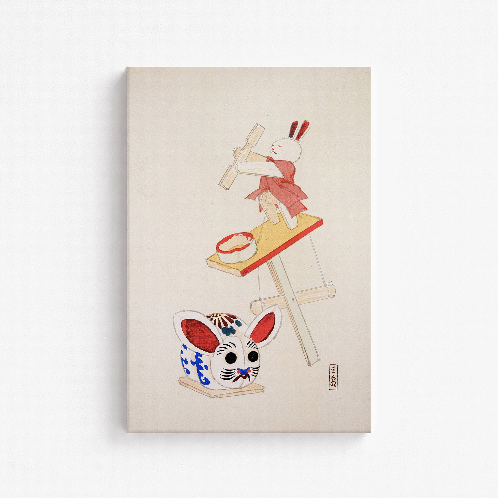 Kyosen’s Collected Illustrations of Japanese Toys Nr. 40 ("Dancing Rabbit Puppet")