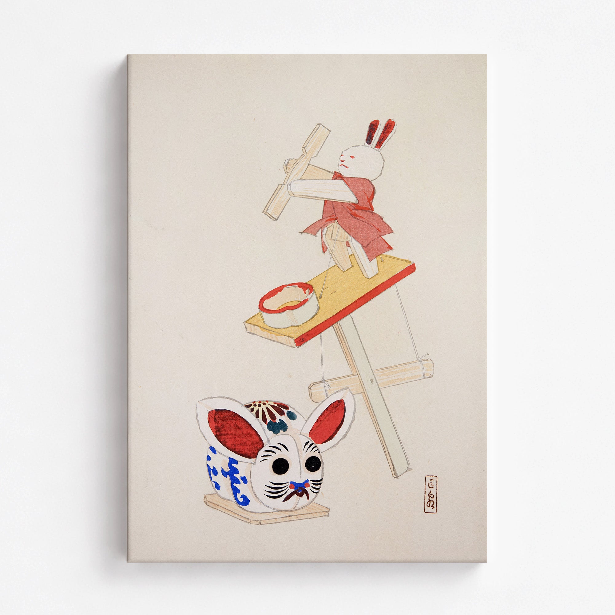 Kyosen’s Collected Illustrations of Japanese Toys Nr. 40 ("Dancing Rabbit Puppet")