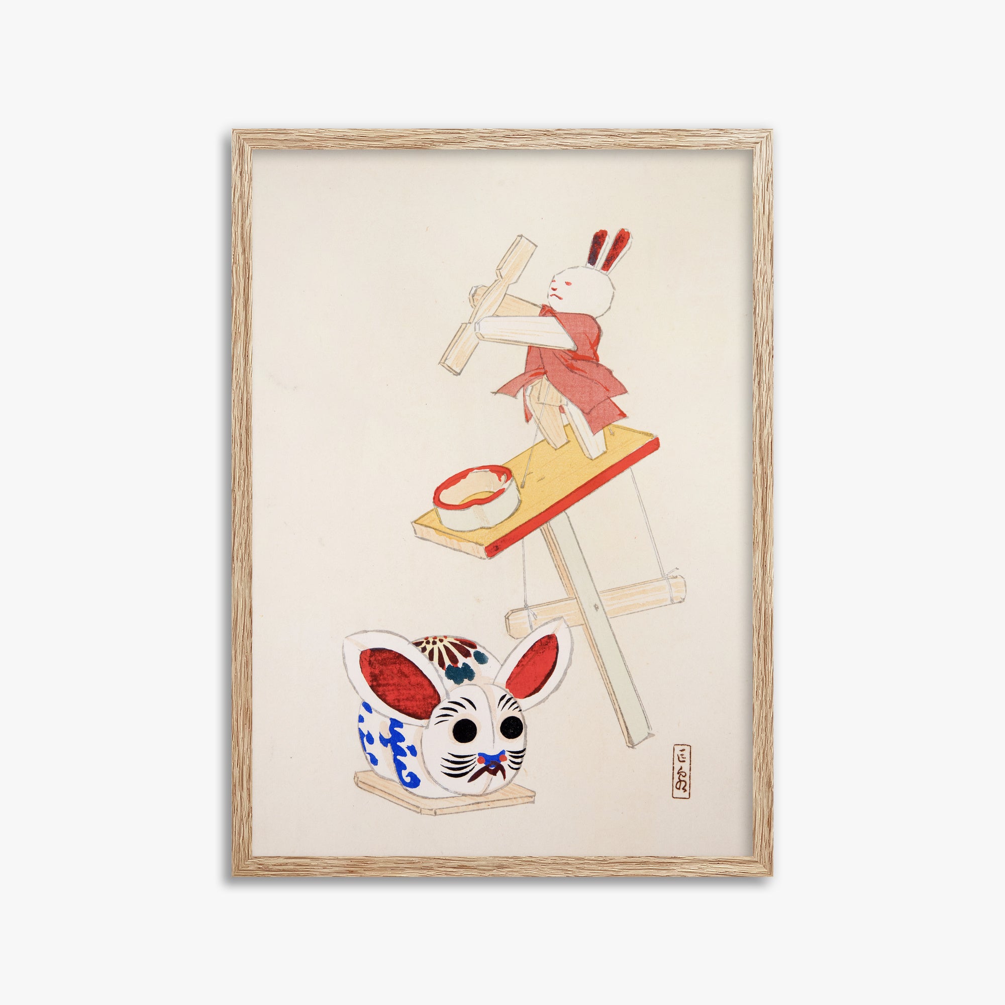 Kyosen's Collected Illustrations of Japanese Toys Nr. 40 ("Dancing Rabbit Puppet")