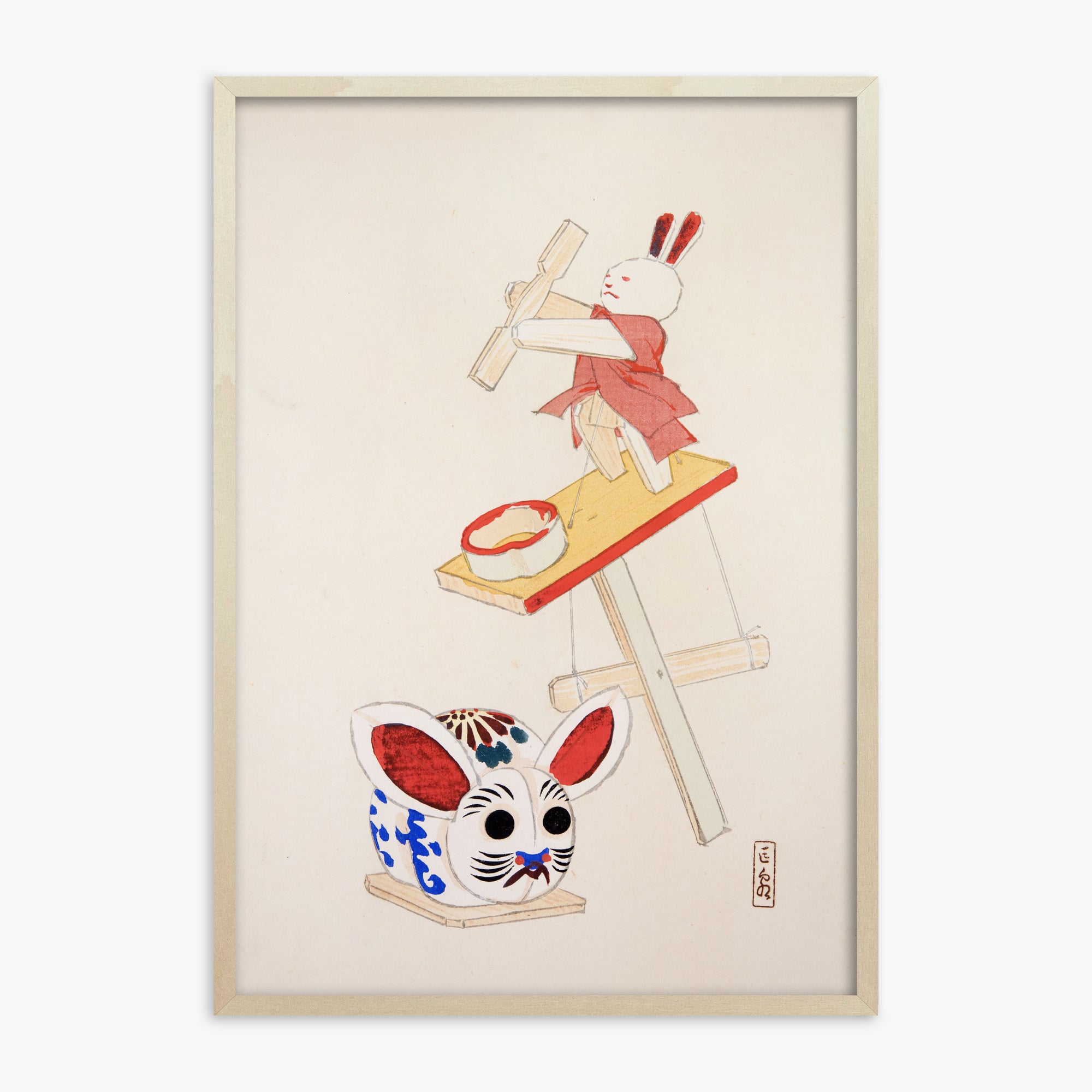 Kyosen's Collected Illustrations of Japanese Toys Nr. 40 ("Dancing Rabbit Puppet")