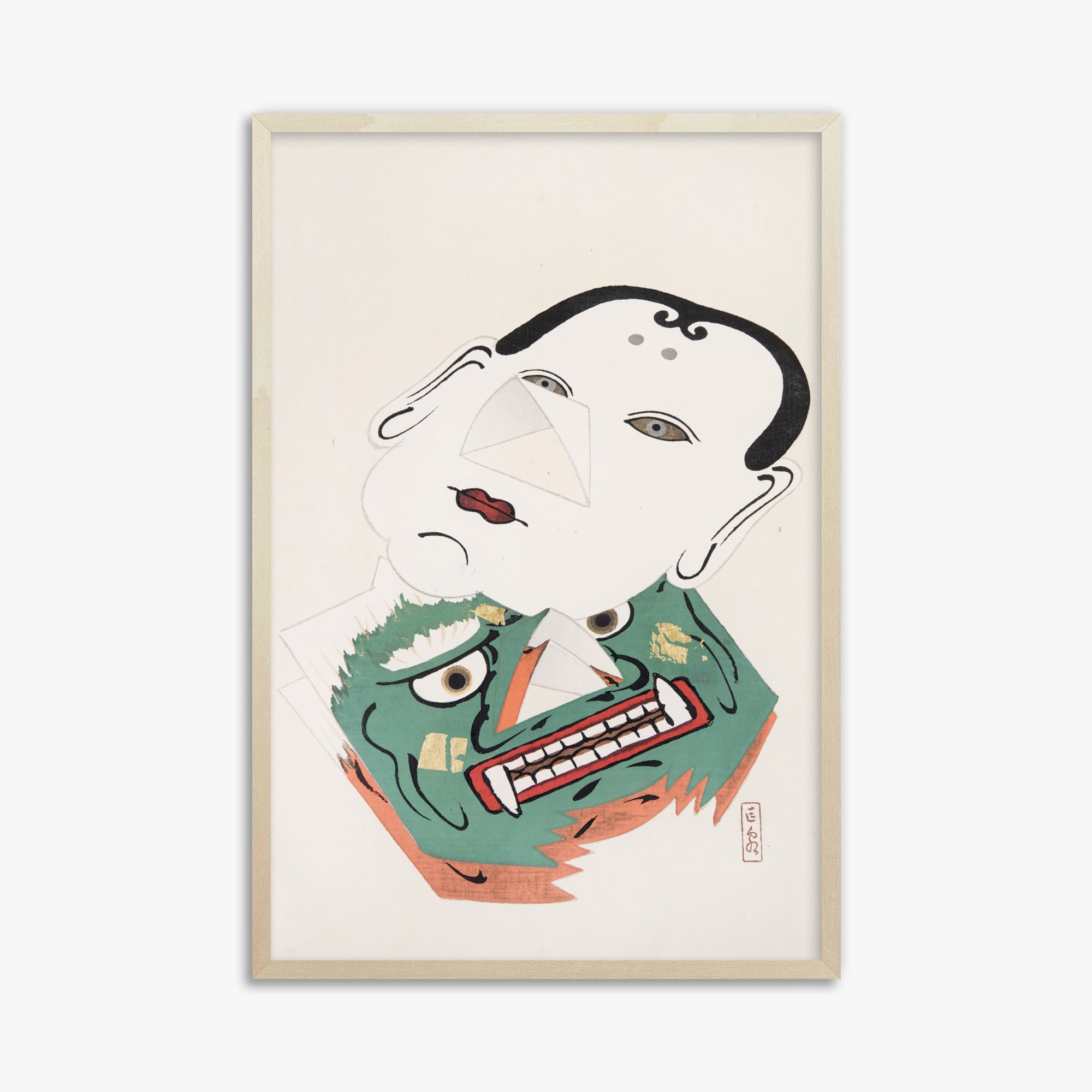Kyosen's Collected Illustrations of Japanese Toys Nr. 42 ("Dual Mask Expression")