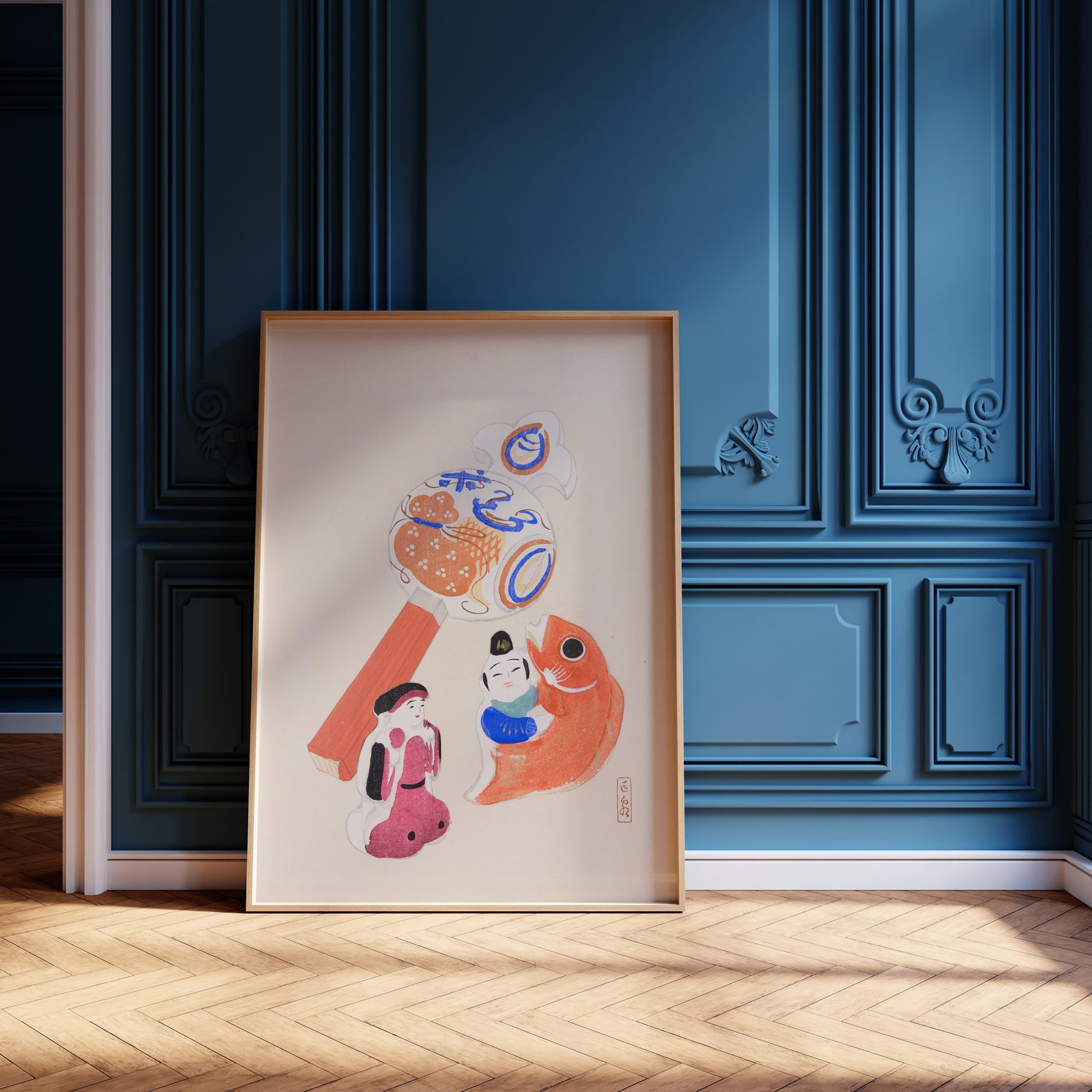 Design Concept No. 12 for Kawasaki Kyosen: Kyosen’s Collected Illustrations of Japanese Toys Nr. 43 ("Eastern Harmony Toys") Japanese Wall Art