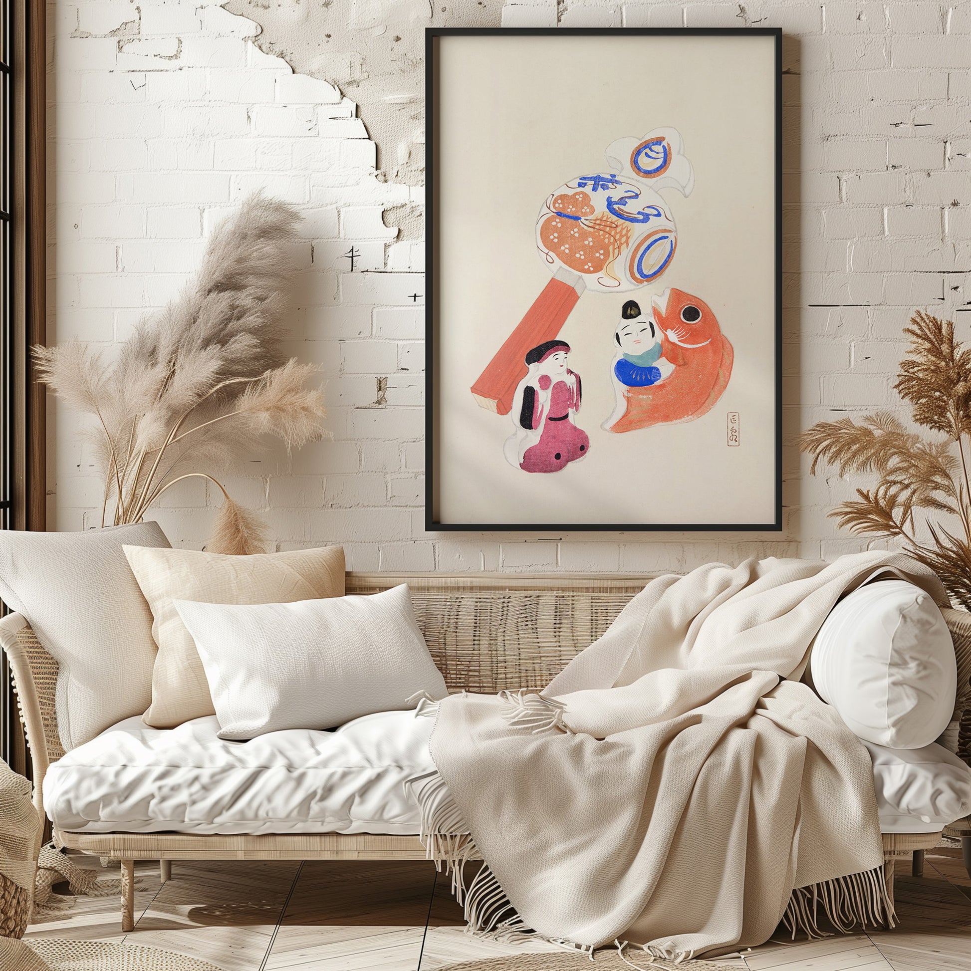 Design Concept No. 29 for Kawasaki Kyosen: Kyosen’s Collected Illustrations of Japanese Toys Nr. 43 ("Eastern Harmony Toys") Japanese Wall Art