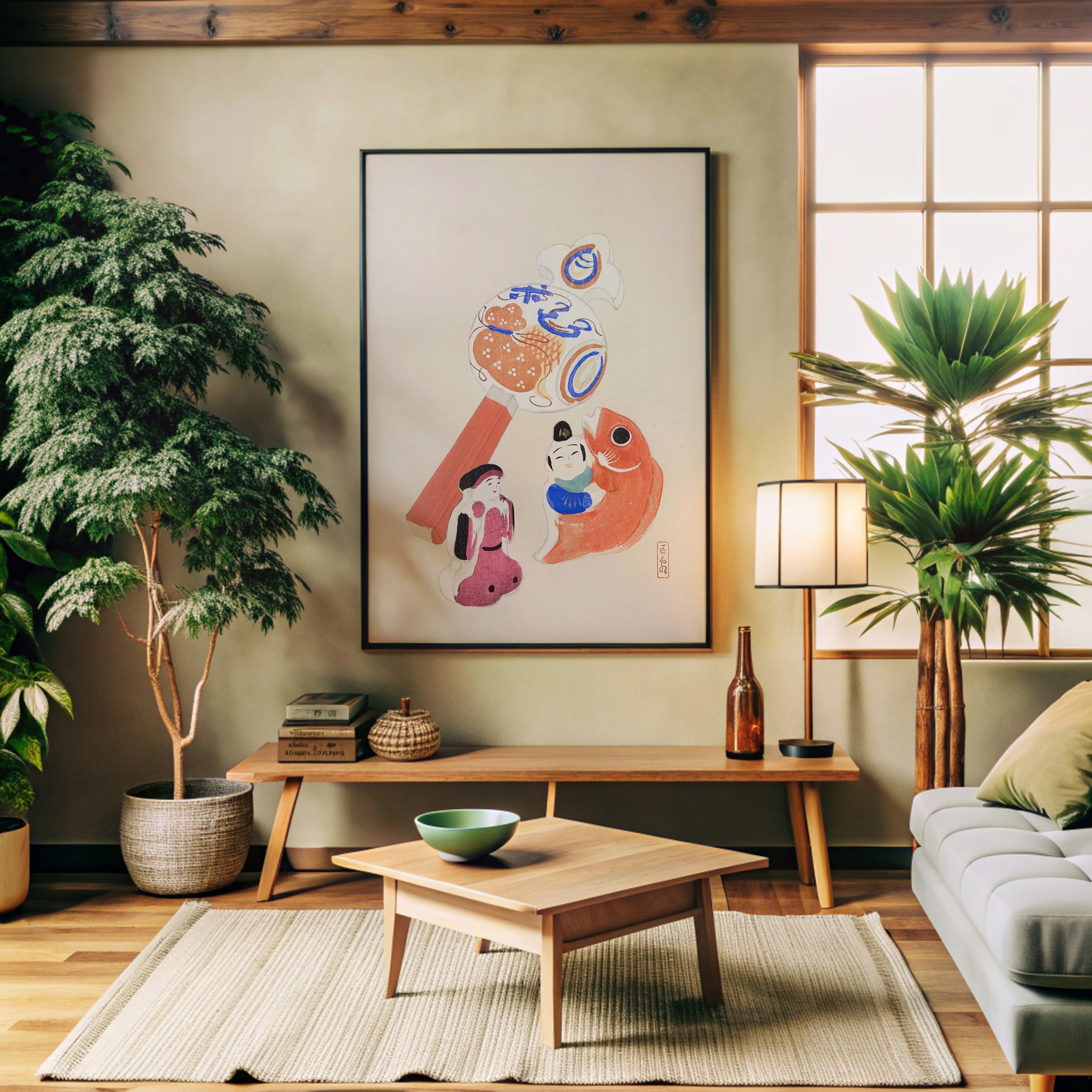 Design Concept No. 32 for Kawasaki Kyosen: Kyosen’s Collected Illustrations of Japanese Toys Nr. 43 ("Eastern Harmony Toys") Japanese Wall Art