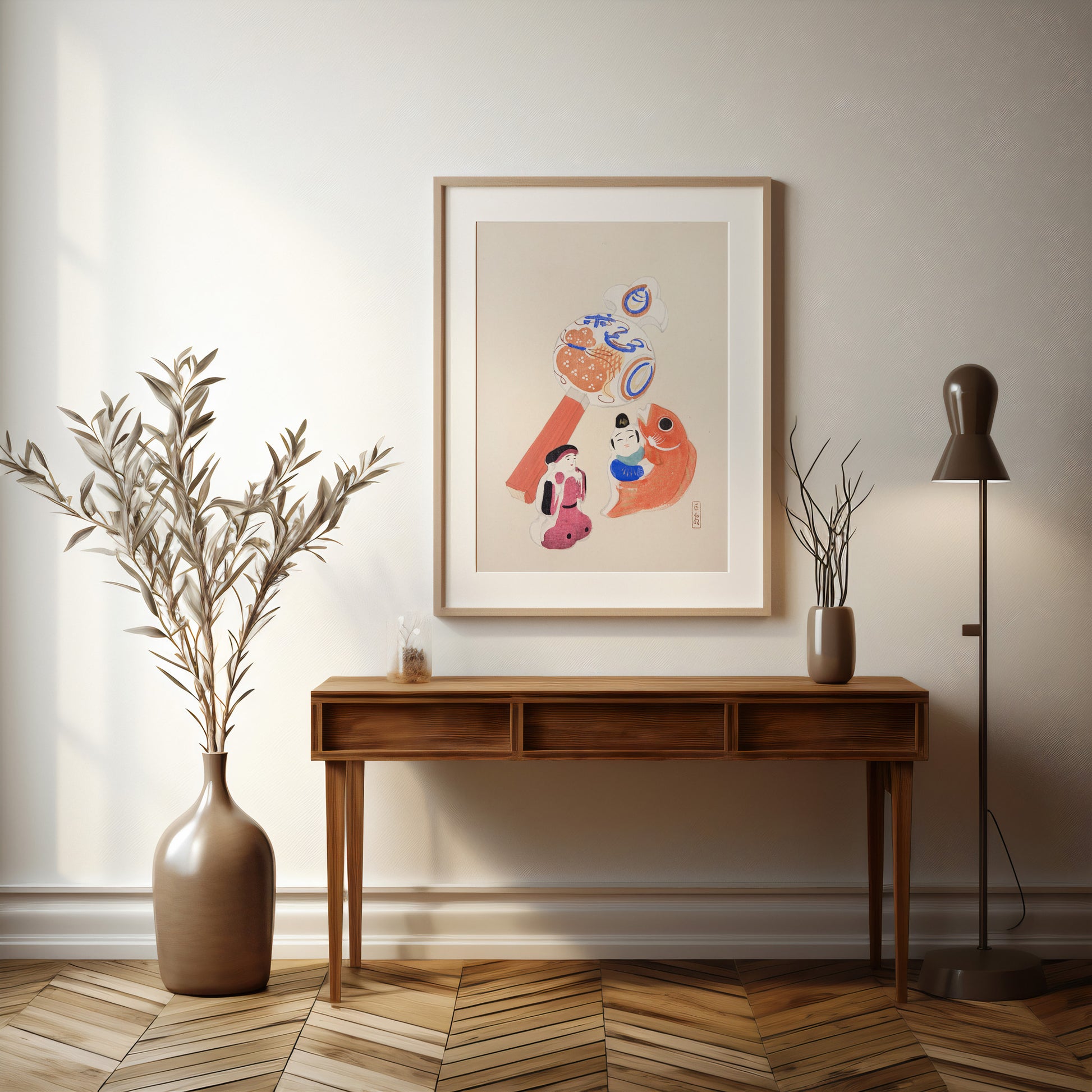 Design Concept No. 37 for Kawasaki Kyosen: Kyosen’s Collected Illustrations of Japanese Toys Nr. 43 ("Eastern Harmony Toys") Japanese Wall Art