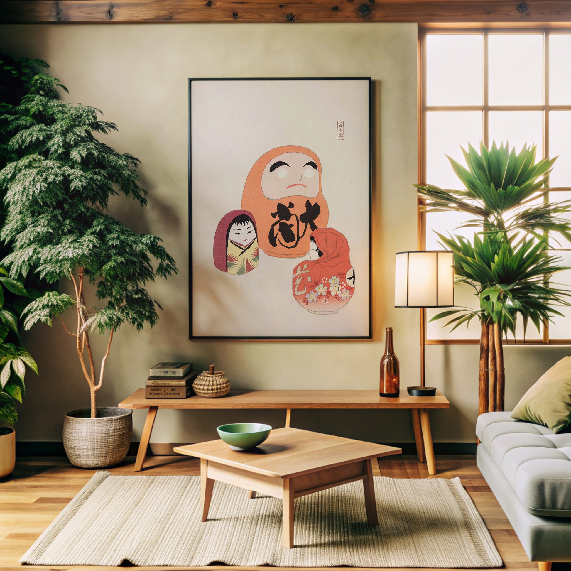 Design Concept No. 32 for Kawasaki Kyosen: Kyosen’s Collected Illustrations of Japanese Toys Nr. 44 ("Eastern Harmony Dolls") Japanese Wall Art
