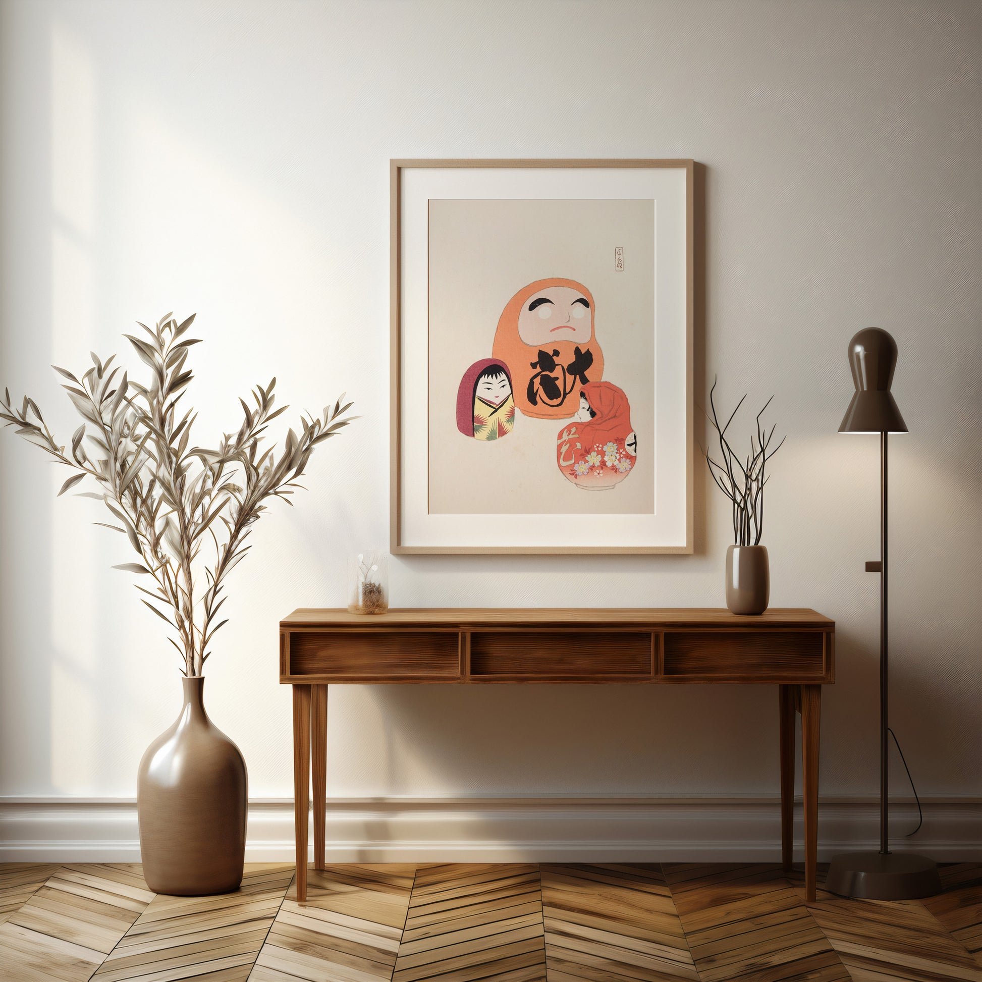 Design Concept No. 37 for Kawasaki Kyosen: Kyosen’s Collected Illustrations of Japanese Toys Nr. 44 ("Eastern Harmony Dolls") Japanese Wall Art