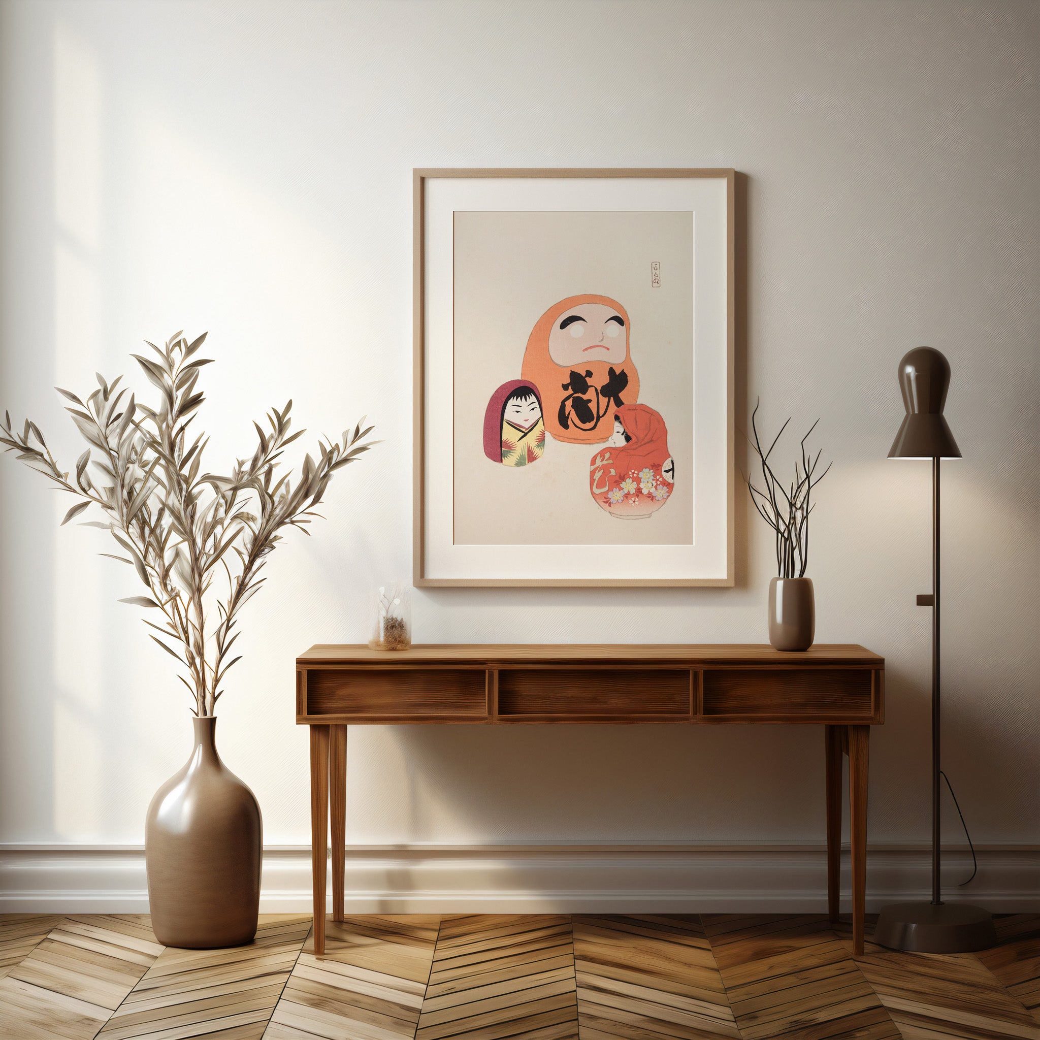 Design Concept No. 37 for Kawasaki Kyosen: Kyosen’s Collected Illustrations of Japanese Toys Nr. 44 ("Eastern Harmony Dolls") Japanese Wall Art