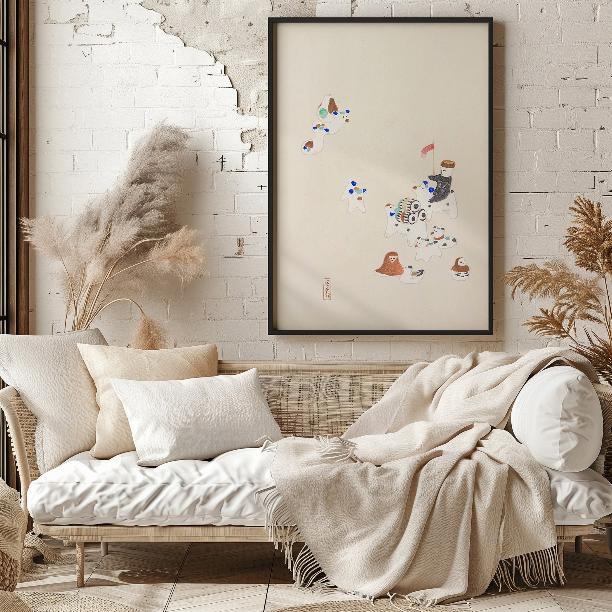 Design Concept No. 29 for Kawasaki Kyosen: Kyosen’s Collected Illustrations of Japanese Toys Nr. 46 ("Whimsical Parade") Japanese Wall Art